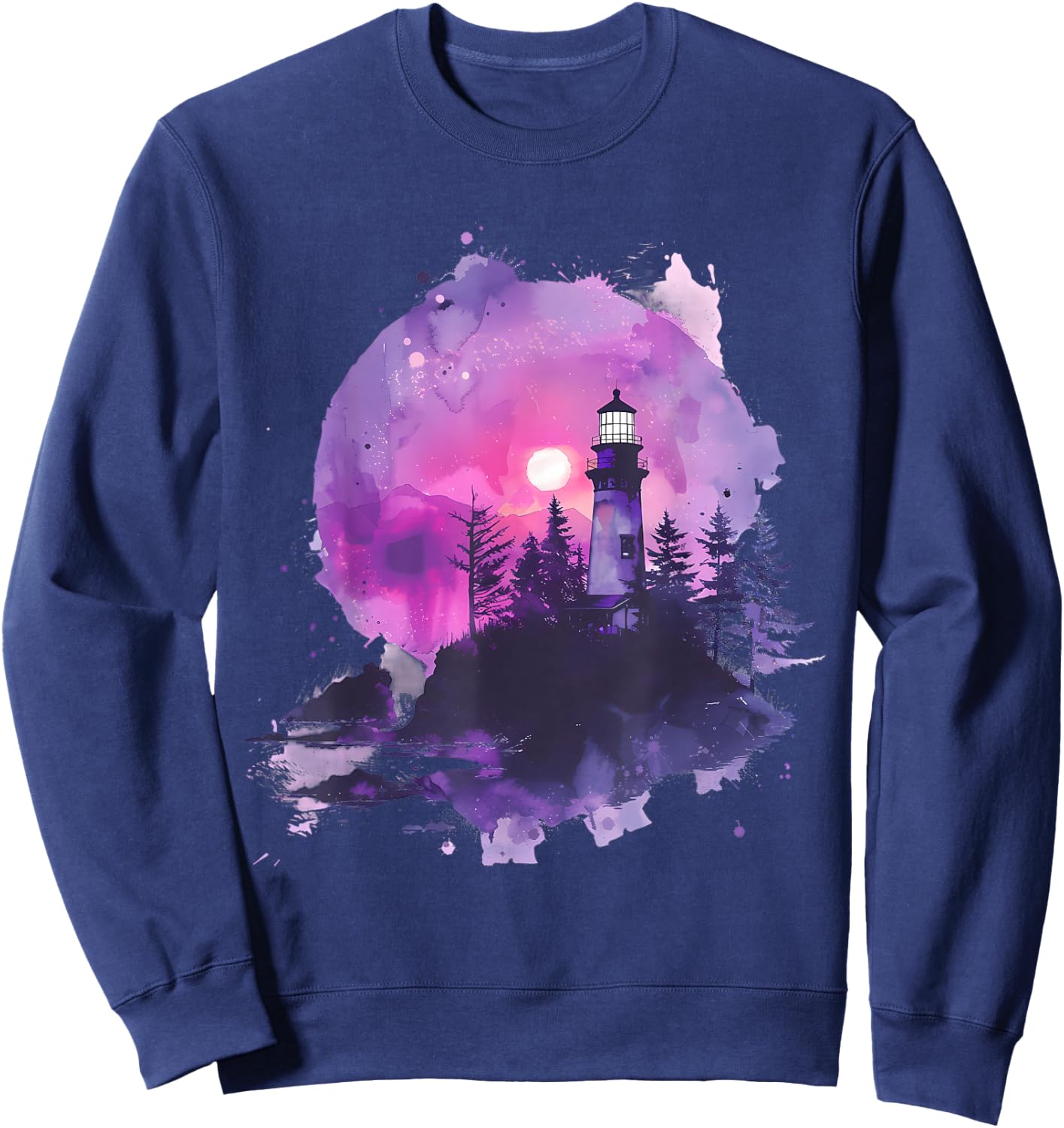 Light House Seaside House Sailing Sea Beach Lighthouse Sweatshirt - Sweatshirt | Navy