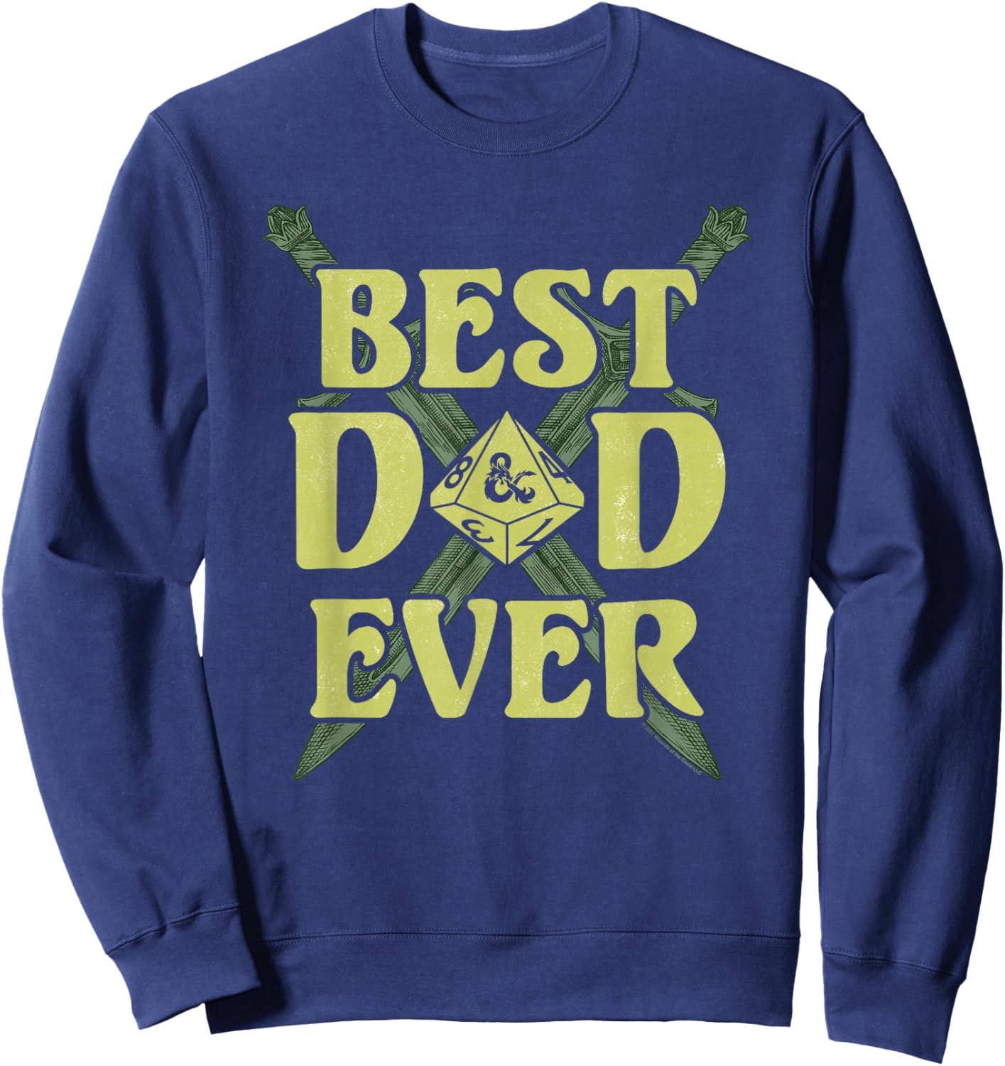 Dungeons & Dragons Father's Day Best Dad Ever Dice Sweatshirt - Sweatshirt | Navy