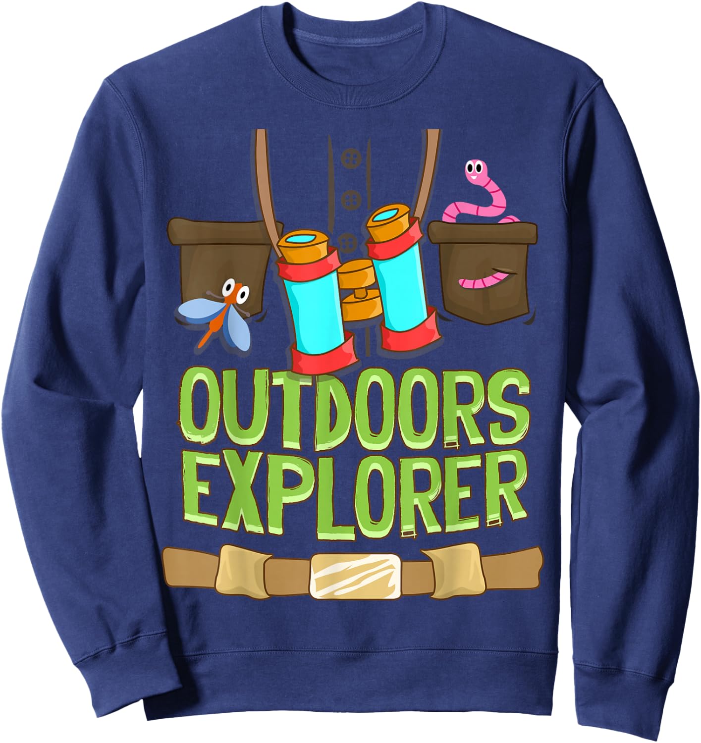 Outdoors Explorer Zookeeper Vest Bugs Binoculars Safari Kids Sweatshirt - Sweatshirt | Navy