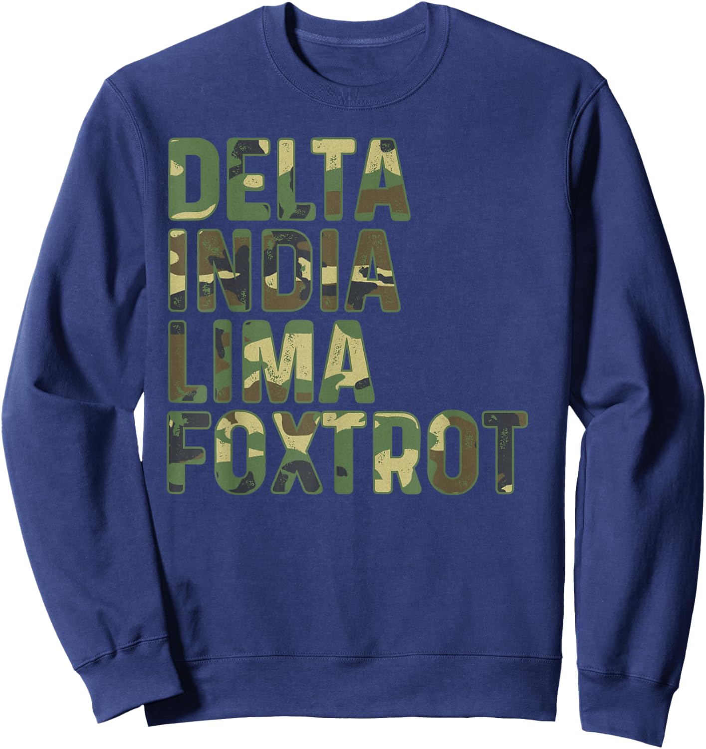 Military Camouflage Delta India Lima Foxtrot DILF Sweatshirt - Sweatshirt | Navy