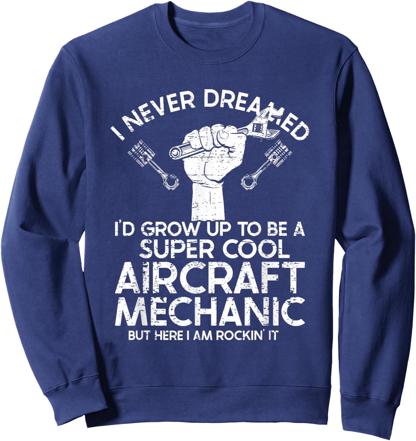 Airplane Mechanic Aircraft Maintenance Pilot Technician Sweatshirt - Sweatshirt | Navy