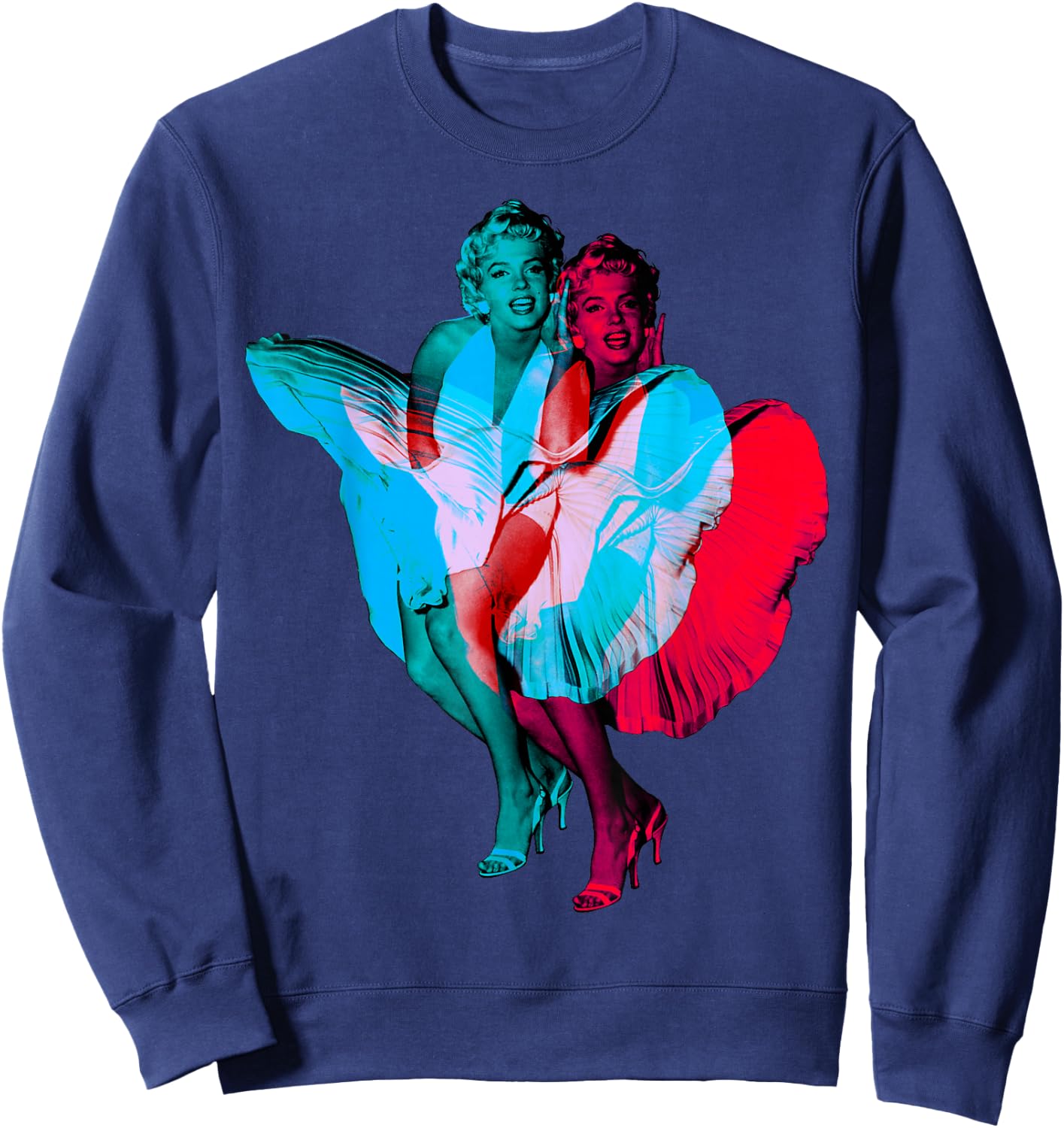 Marilyn Monroe 3D Classic Dress Pose Sweatshirt - Sweatshirt | Navy
