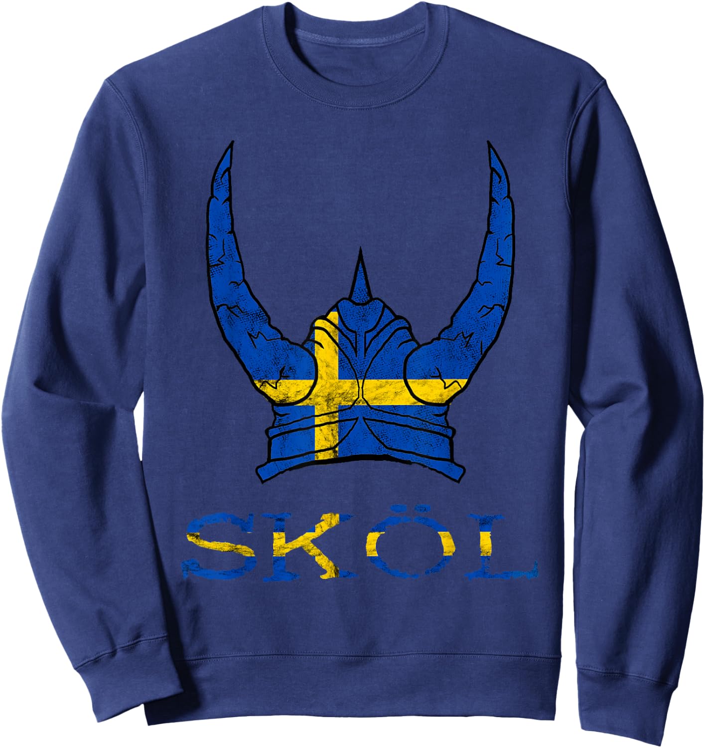 Skol Swedish Viking Helmet Sweden Nordic Northman Swede Sweatshirt - Sweatshirt | Navy
