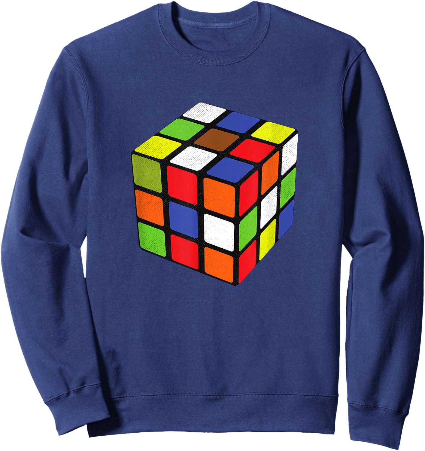 Rubiks Cube Colorful 3x3 Cube Math Game Speed Cubing Puzzle Sweatshirt - Sweatshirt | Navy