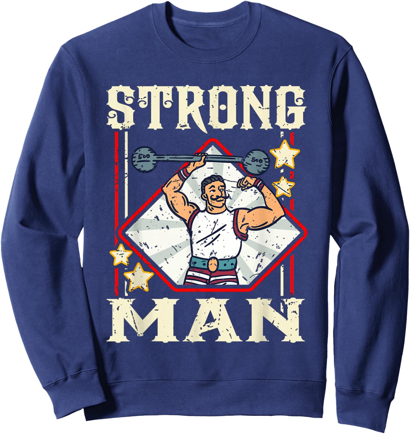 Bearded Strongman Carnival Party Circus Themed Apparel Sweatshirt - Sweatshirt | Navy