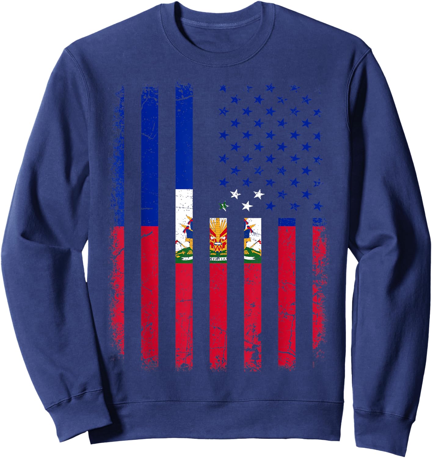 Haitian American Flag Haitian Roots Haiti America Sweatshirt - Sweatshirt | Navy