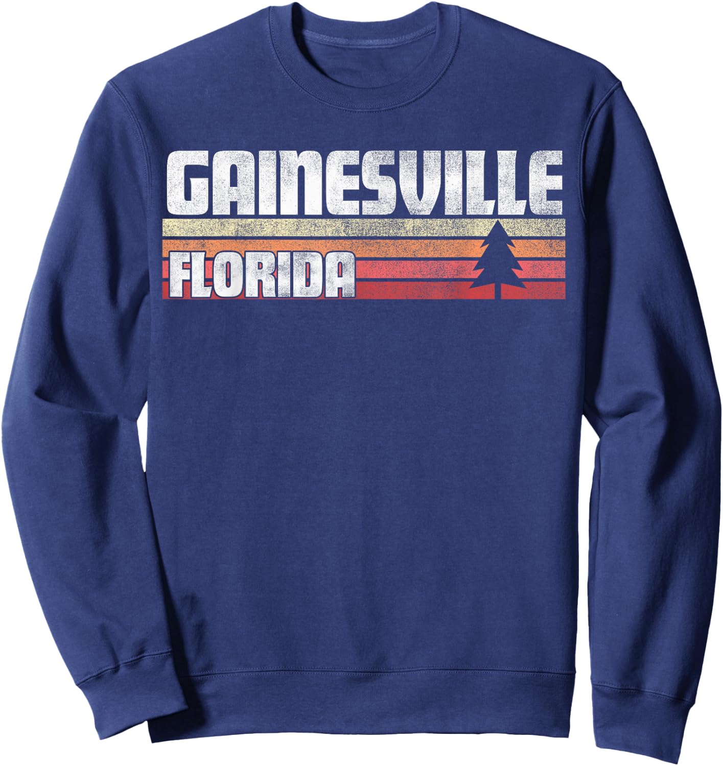 Gainesville Florida FL Gift Retro Style Vintage 70s 80s 90s Sweatshirt - Sweatshirt | Navy