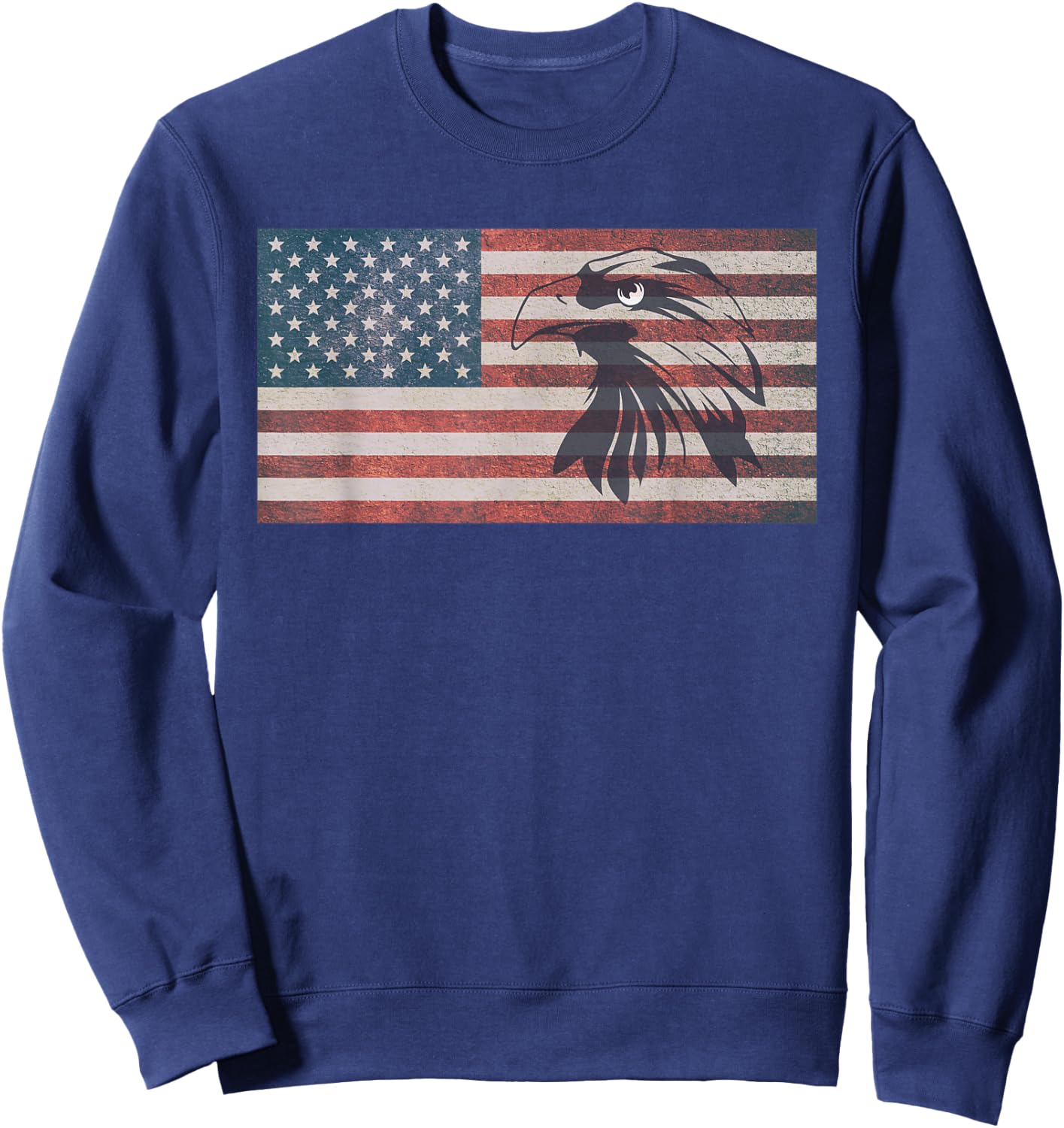 American Flag Eagle USA Sweatshirt - Sweatshirt | Navy