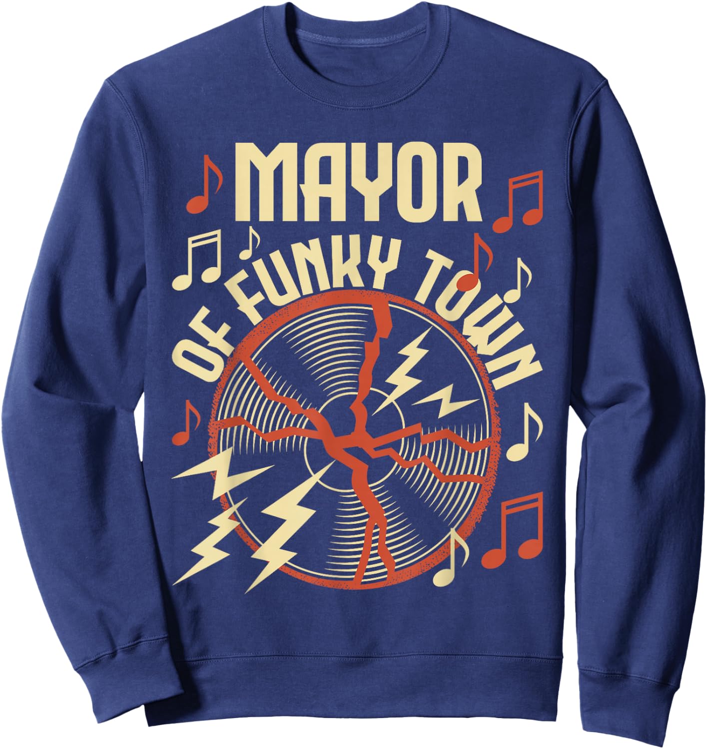 Mayor of Funky Town - 1970s Funky Party 70s Groove Sweatshirt - Sweatshirt | Navy