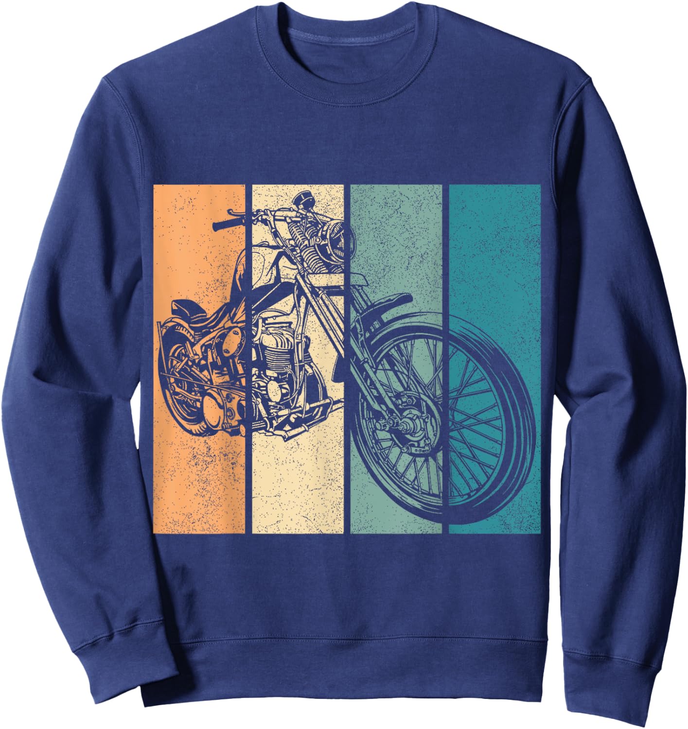 Vintage Retro Motorcycle Chopper Bikers Men Women Boys Girls Sweatshirt - Sweatshirt | Navy
