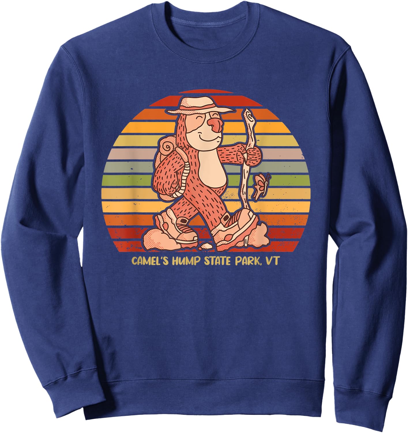 Camel's Hump State Park Vermont Hiking Sloth Camping Sweatshirt - Sweatshirt | Navy
