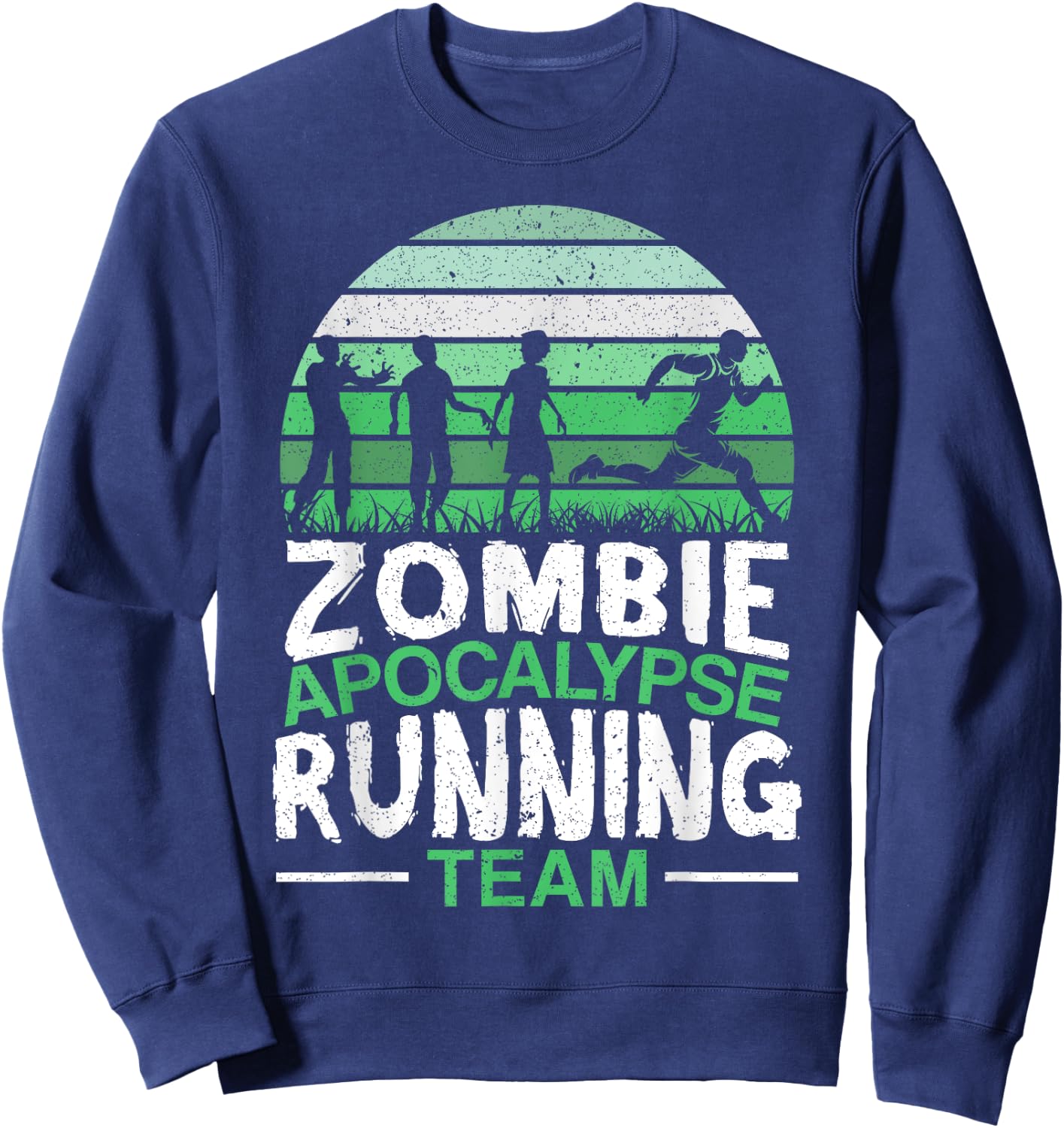 Zombie Apocalypse Running Team Halloween Trick Or Treat Sweatshirt - Sweatshirt | Navy