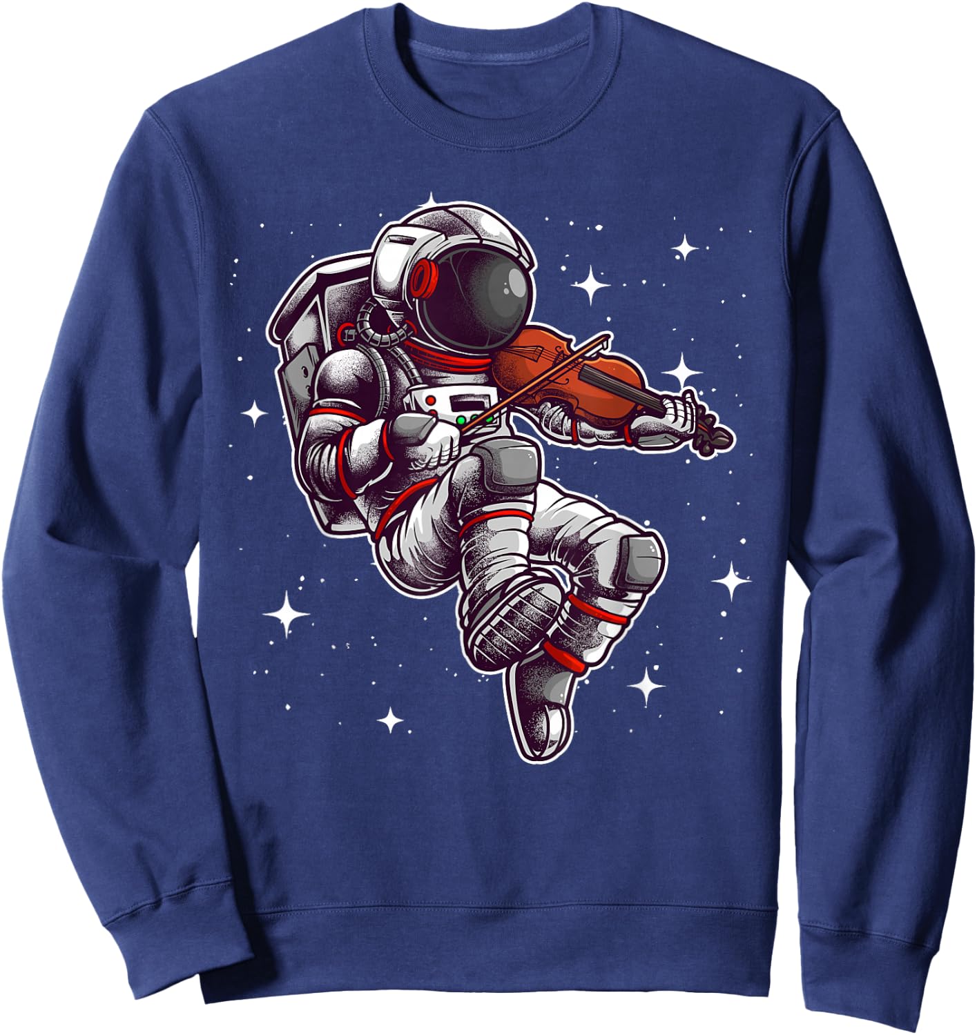 Cool Violin Player Astronaut Women Viola Music Lover Sweatshirt - Sweatshirt | Navy