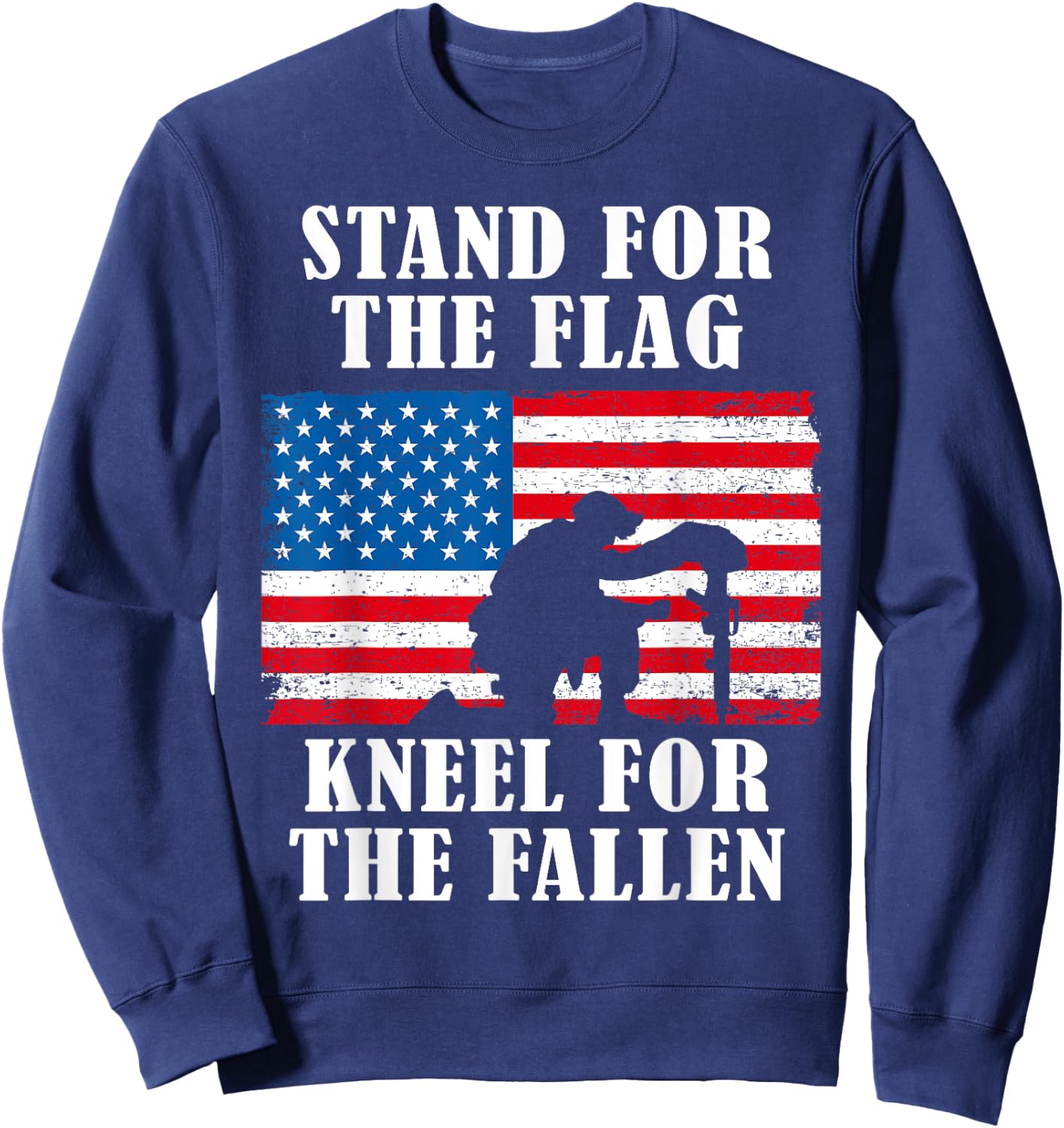 Stand for the Flag | Veterans Day Partiotic Military Sweatshirt - Sweatshirt | Navy