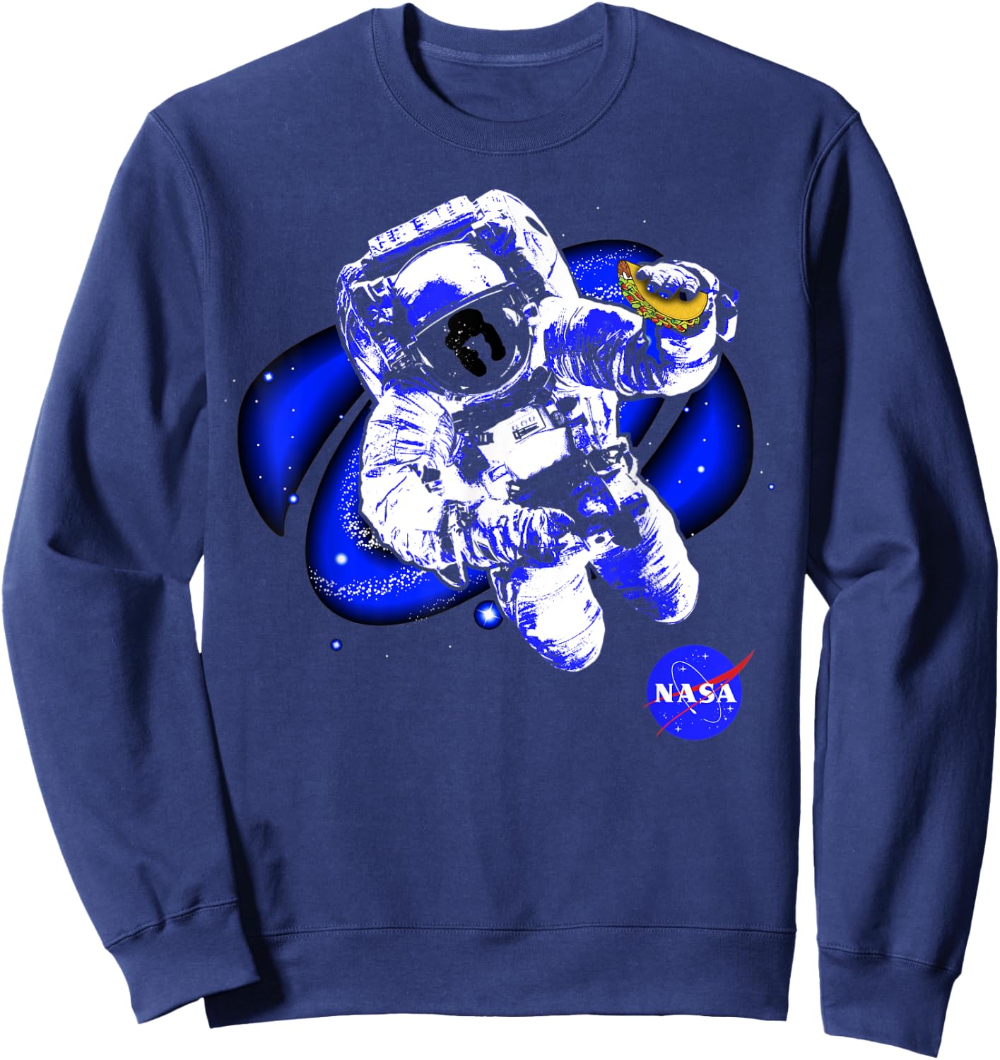 NASA Astronaut In Space With A Taco Sweatshirt - Sweatshirt | Navy