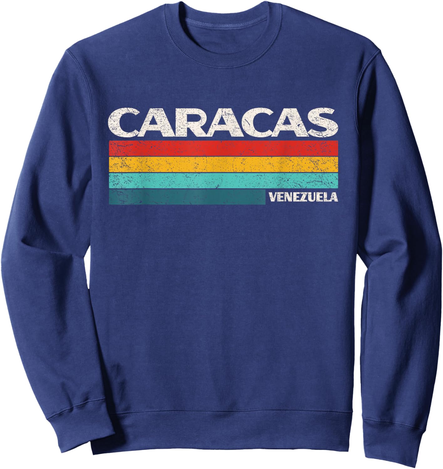 Caracas Venezuela Retro Love 70s Vintage Graphic Sweatshirt - Sweatshirt | Navy