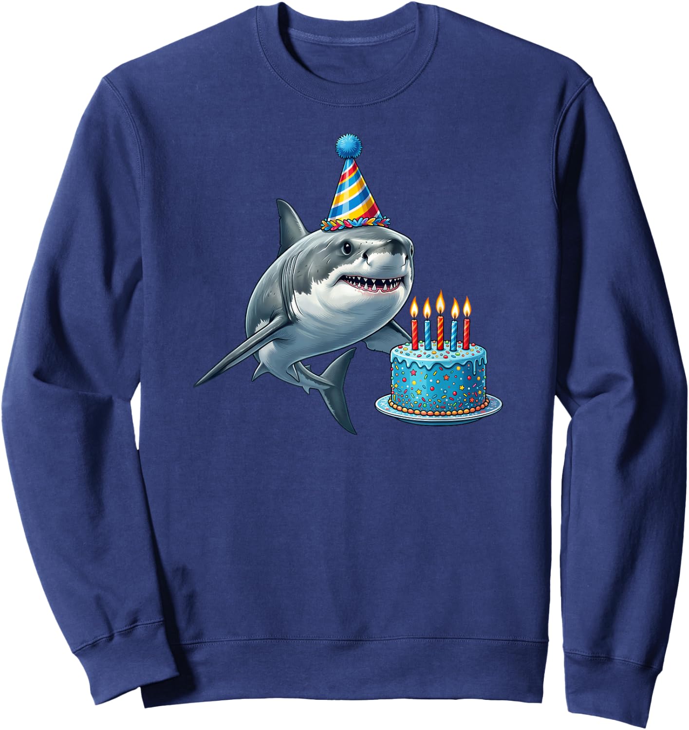 Shark Birthday Sweatshirt - Sweatshirt | Navy
