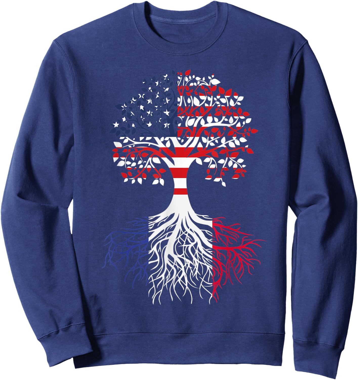 French Roots American Grown Tree Flag Sweatshirt - Sweatshirt | Navy