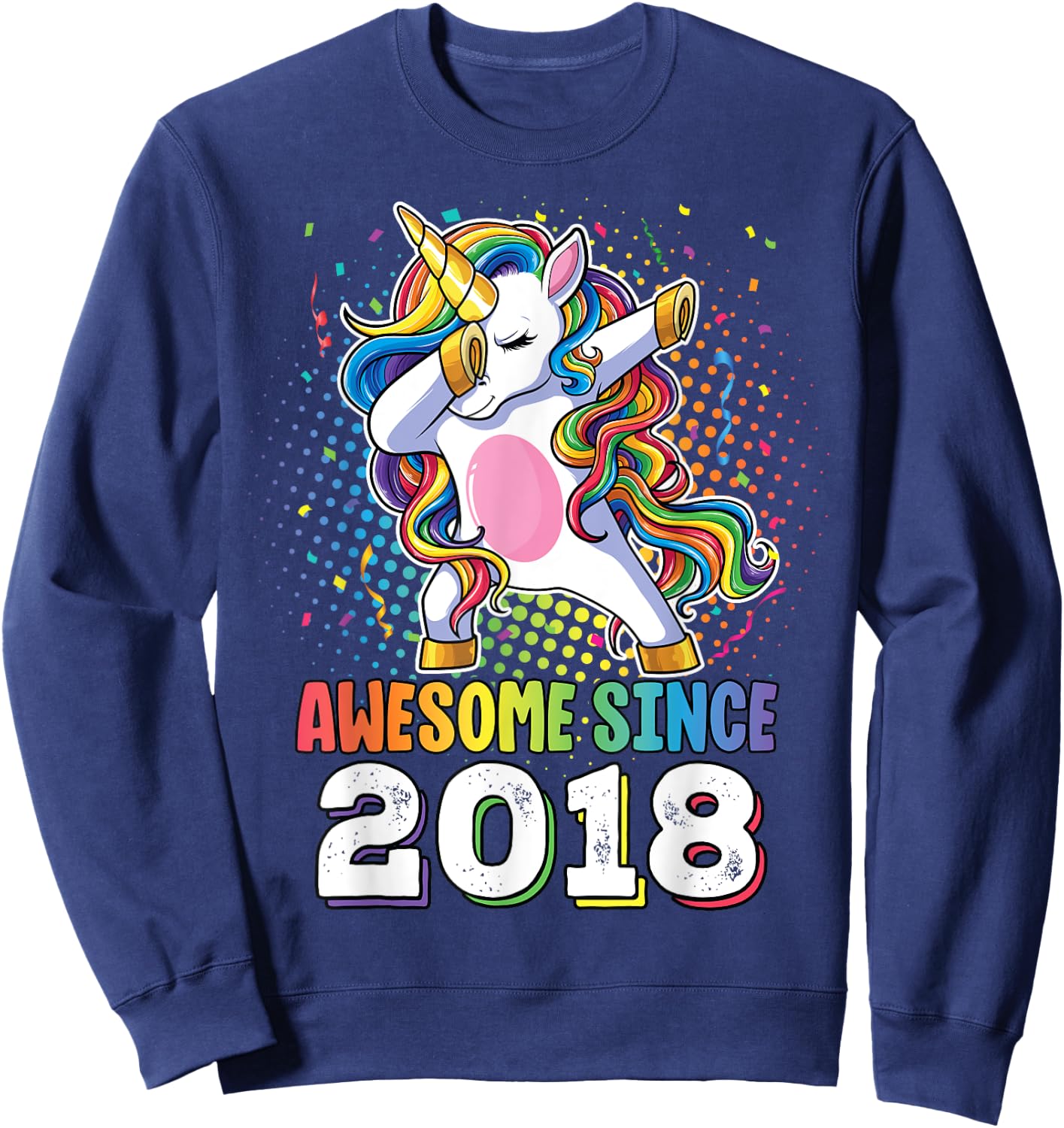 Awesome Since 2018 Shirt Girls 5 Years Old Birthday Sweatshirt - Sweatshirt | Navy