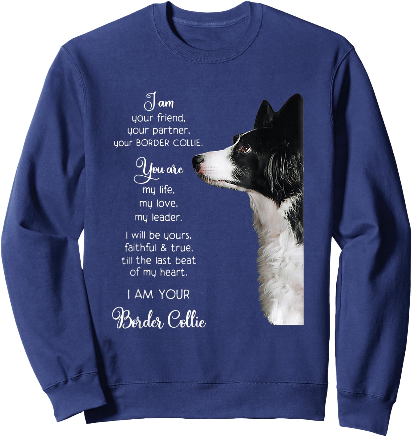 Funny I Am Your Friend Your Partner Your Border Collie Gift Sweatshirt - Sweatshirt | Navy