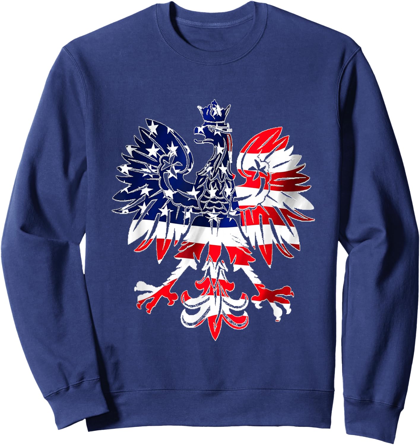 Dyngus Day Shirt Polish Eagle American Flag Poland USA Sweatshirt - Sweatshirt | Navy