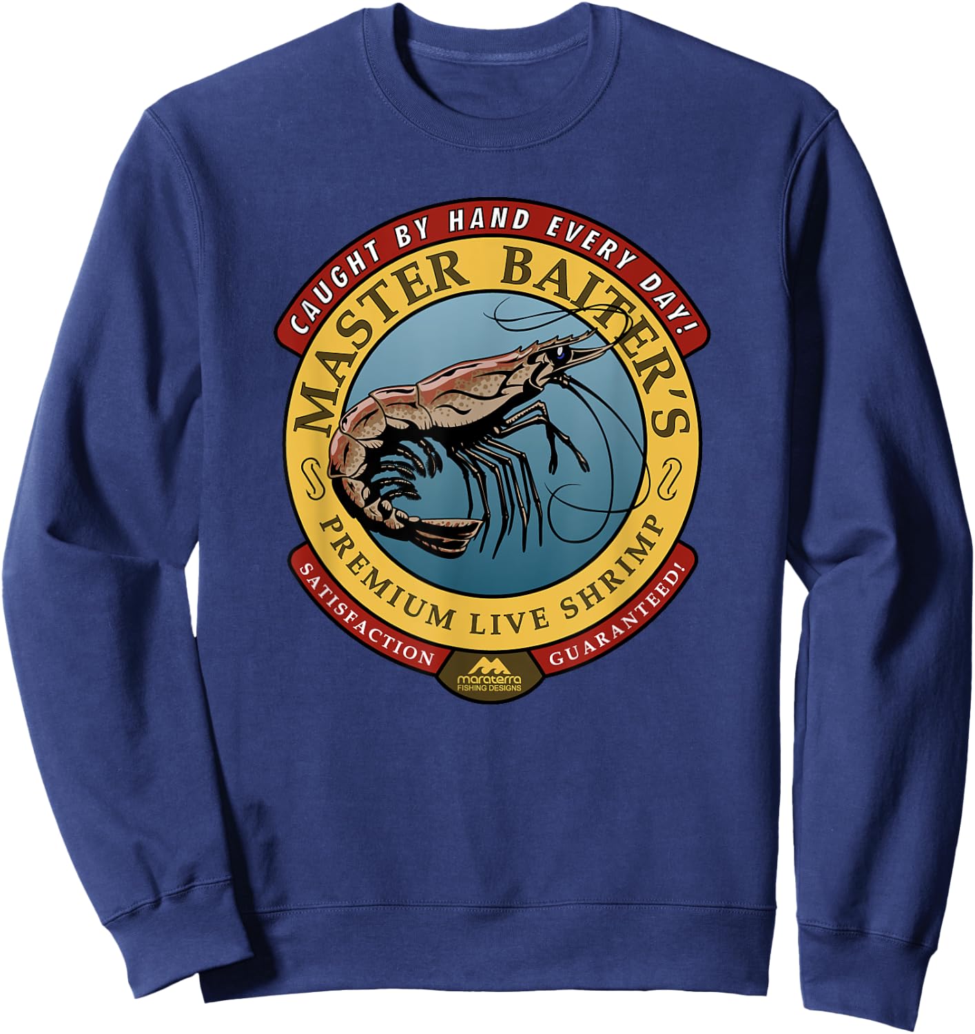 Master Baiter's Shrimp - Fishing Sweatshirt - Sweatshirt | Navy