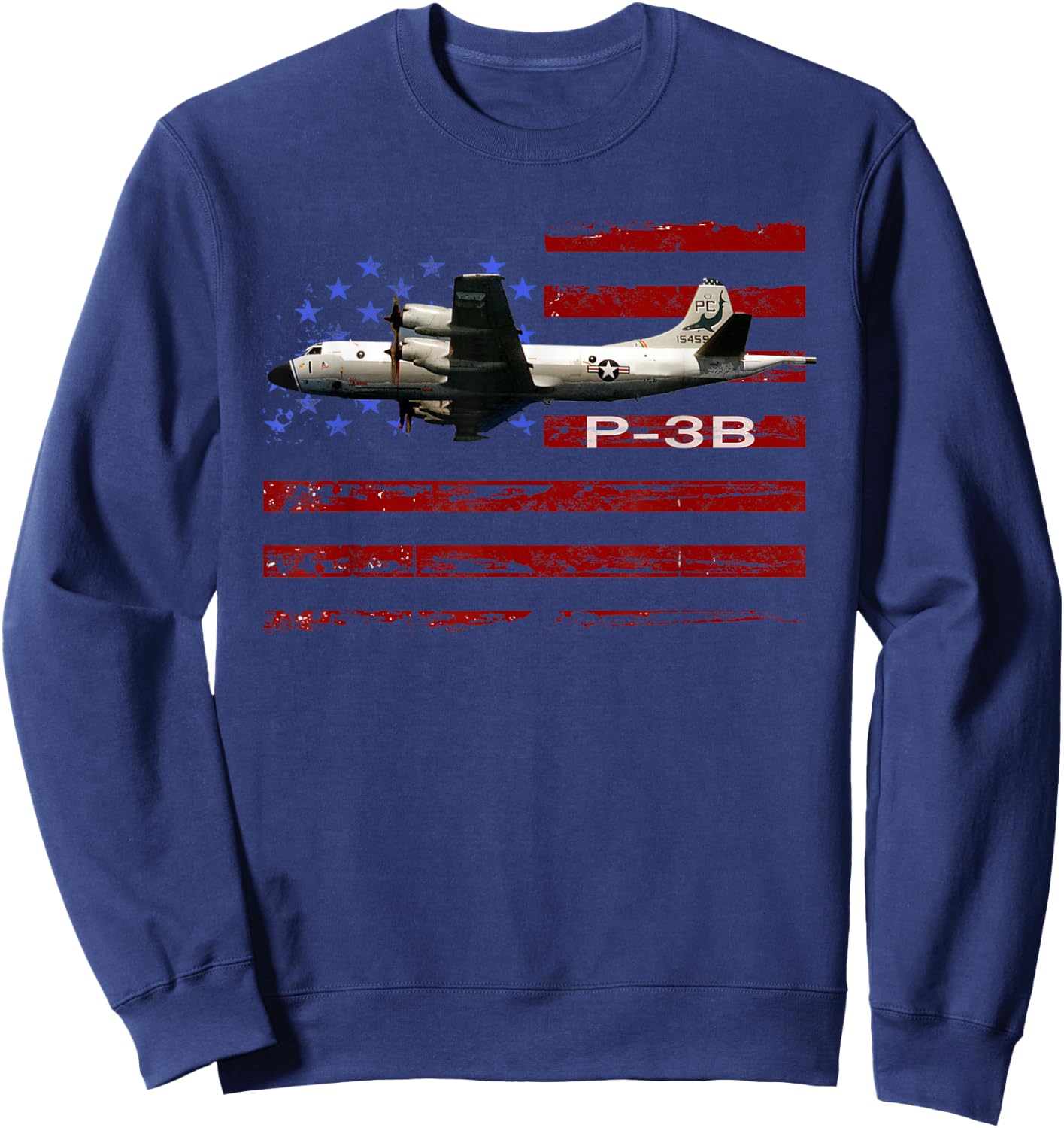 P-3 Orion Vintage American Flag Sweatshirt - Sweatshirt | Navy