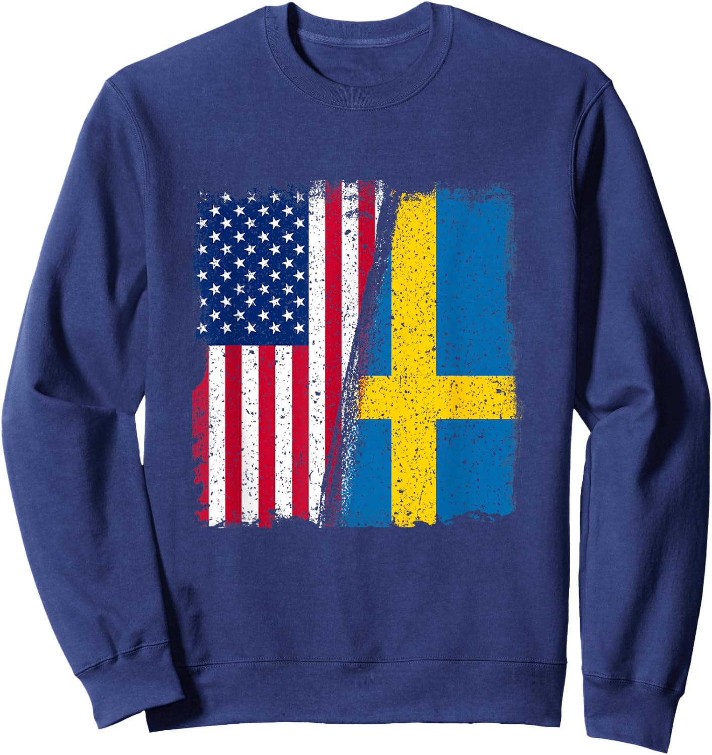 Sweden USA Swede USA Lover Sverige USA Flag Sweatshirt - Sweatshirt | Navy