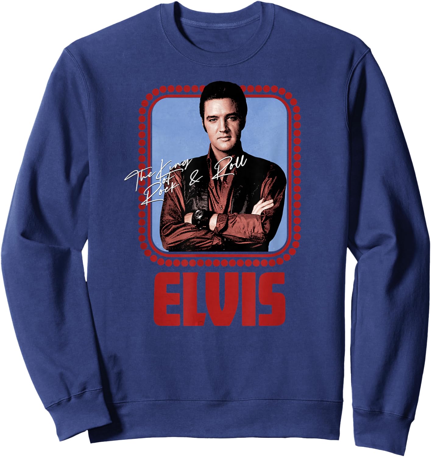 Elvis Presley Official Rock N Roll Script Sweatshirt - Sweatshirt | Navy