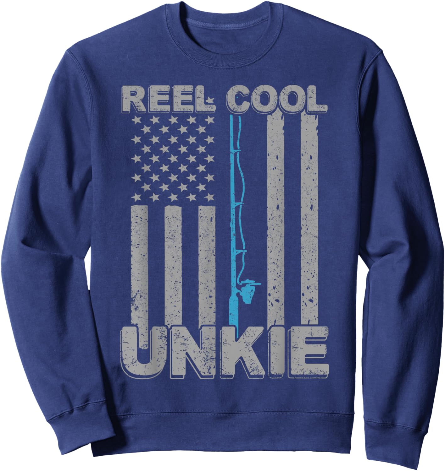 Reel Cool Unkie Uncle Fishing Fathers Day Sweatshirt - Sweatshirt | Navy