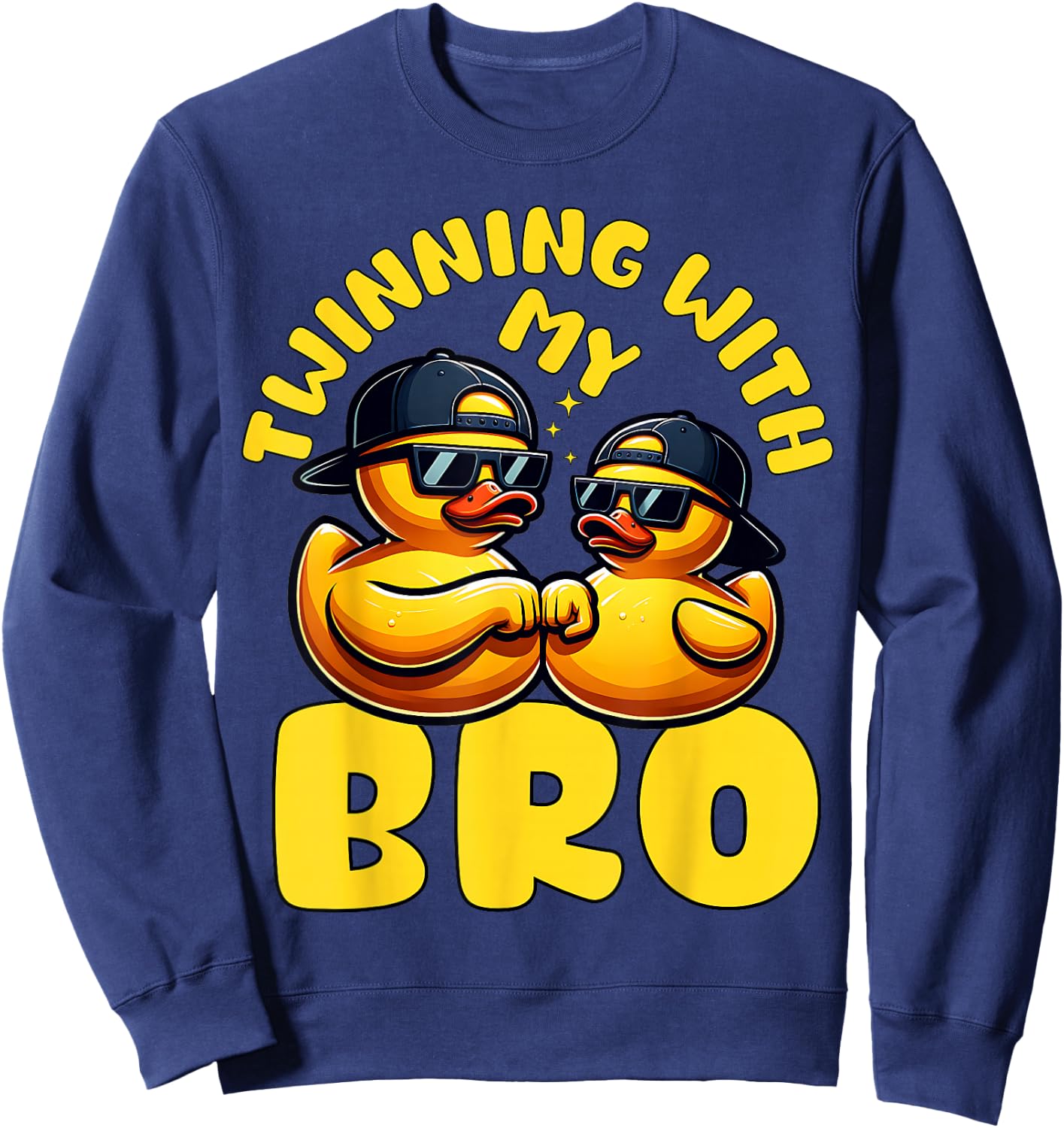 Toddler Twinning With My Bro Rubber Duckie Boys Ducky Bestie Sweatshirt - Sweatshirt | Navy