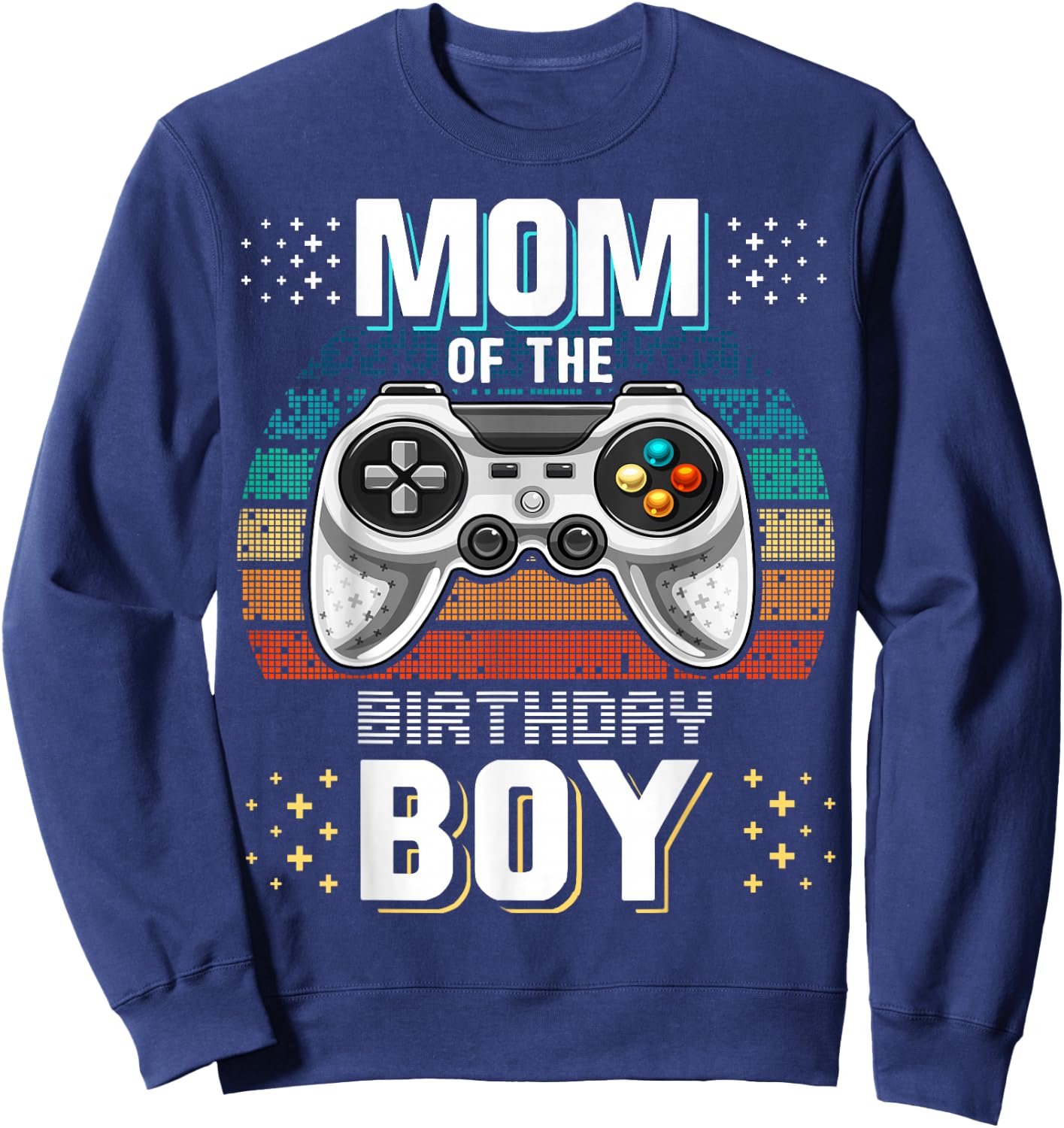 Mom of the Birthday Boy Matching Video Gamer Birthday Party Sweatshirt - Sweatshirt | Navy