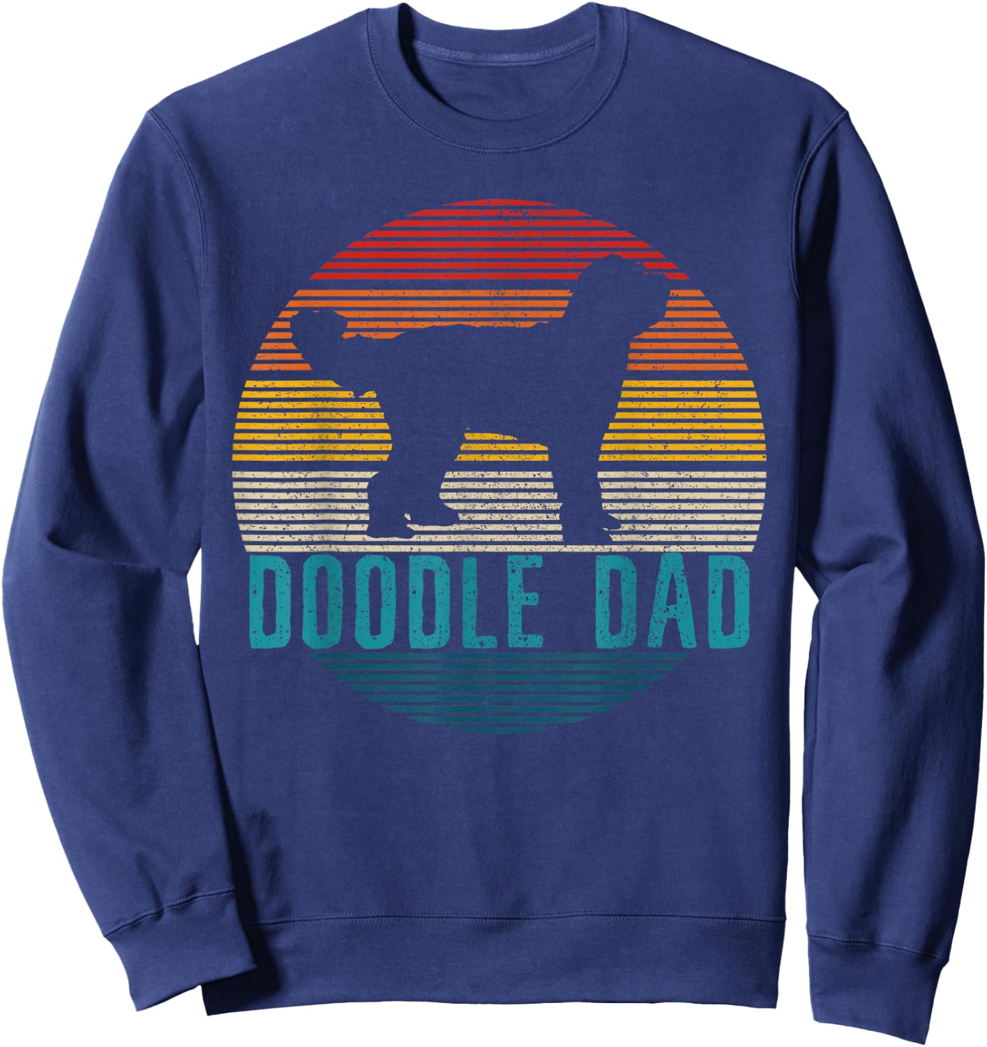 Doodle Dad - Vintage Goldendoodle Dog Owner Funny Gift Sweatshirt - Sweatshirt | Navy