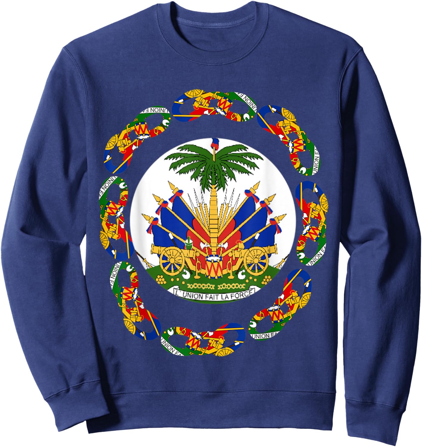 Haitian Pride for Haiti Flag Day Gift Ayiti Chains Zoe Sweatshirt - Sweatshirt | Navy