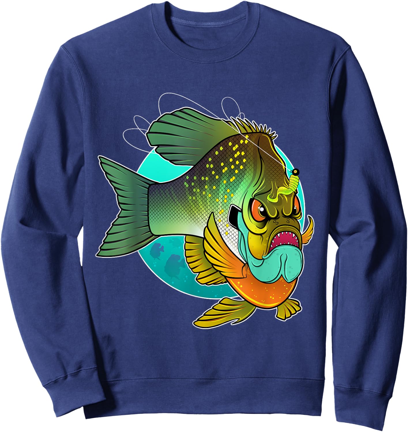 Angry Bluegill Fishing Sweatshirt - Sweatshirt | Navy