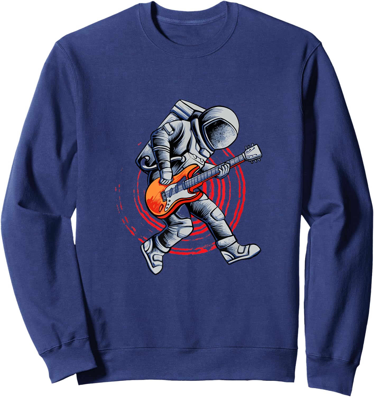 Cool Astronaut Playing Guitar Colorful Art Sweatshirt - Sweatshirt | Navy