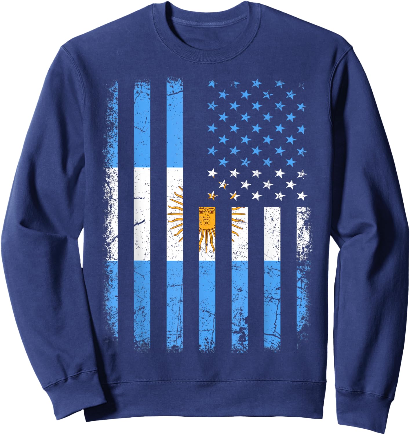 Argentinian American Flag Argentinian Roots Argentina Gift Small Sweatshirt - Sweatshirt | Navy