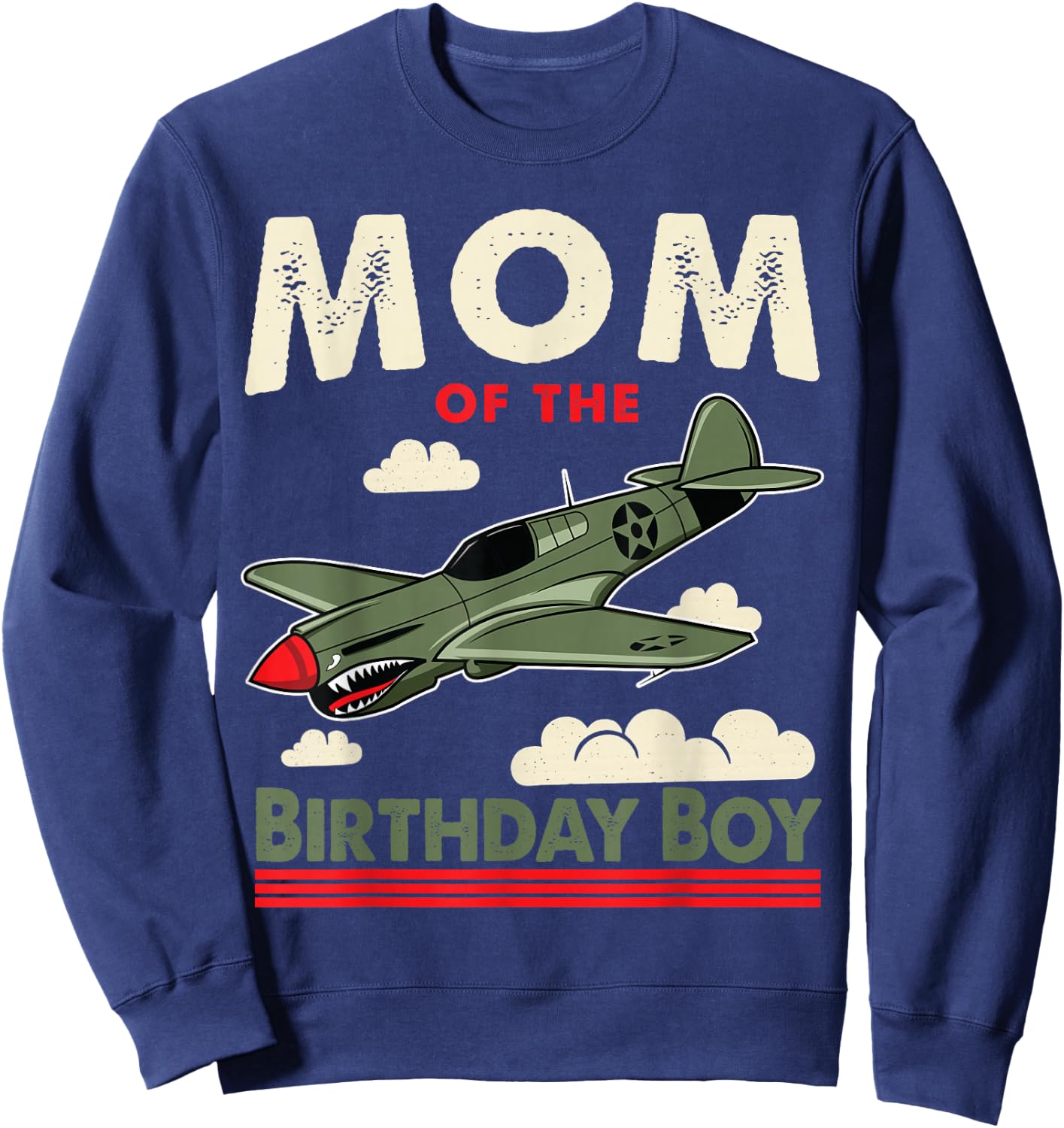 Jetting Into Mom of the Birthday boy Aviator Jet Plane Party Sweatshirt - Sweatshirt | Navy