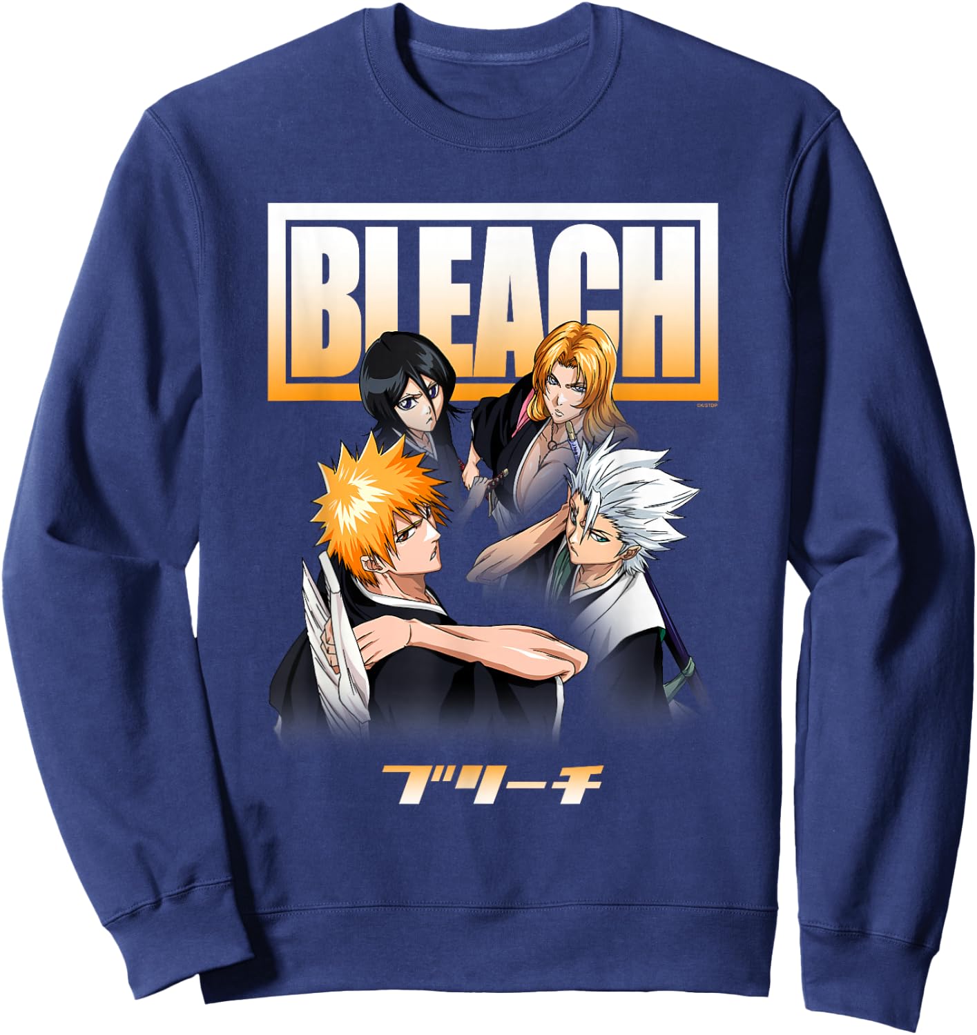 Bleach Cast and Ombre Logo Anime Sweatshirt - Sweatshirt | Navy