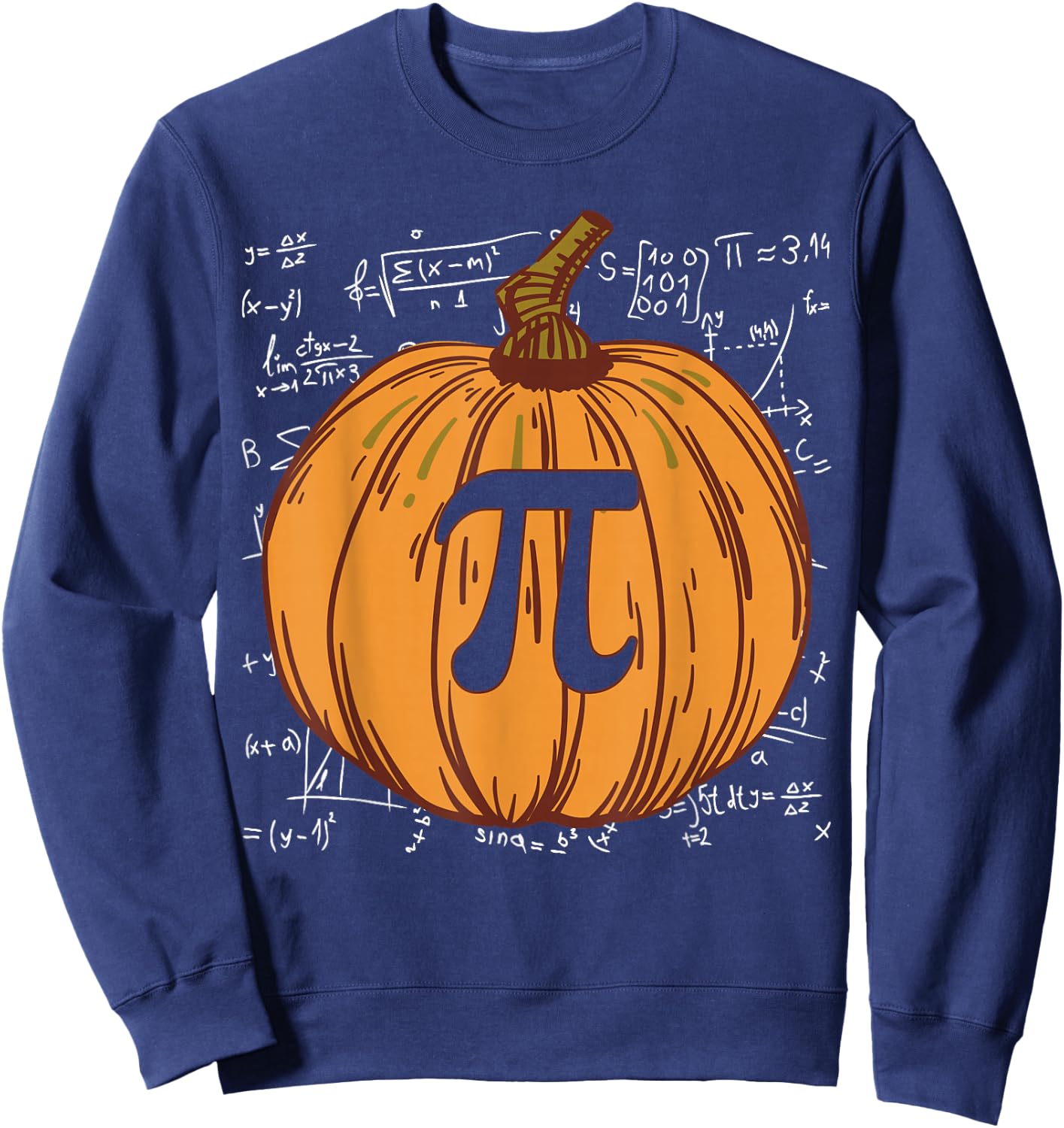 Funny Pumpkin Pie Halloween Fall Thanksgiving Pumpkin Pi Sweatshirt - Sweatshirt | Navy