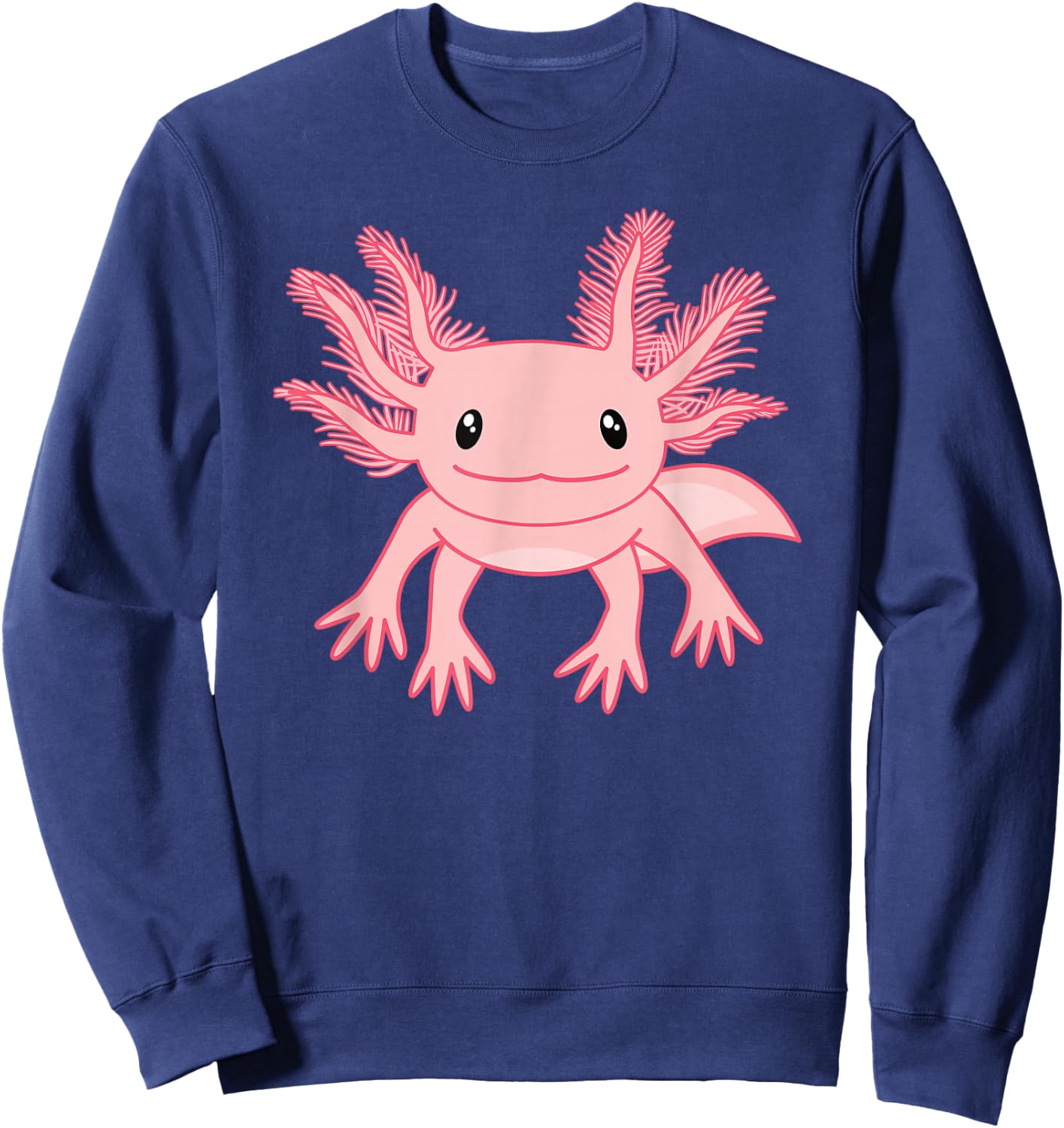 Cute Pink Axolotl Kawaii Axolotl Lover Women Girls Sweatshirt - Sweatshirt | Navy
