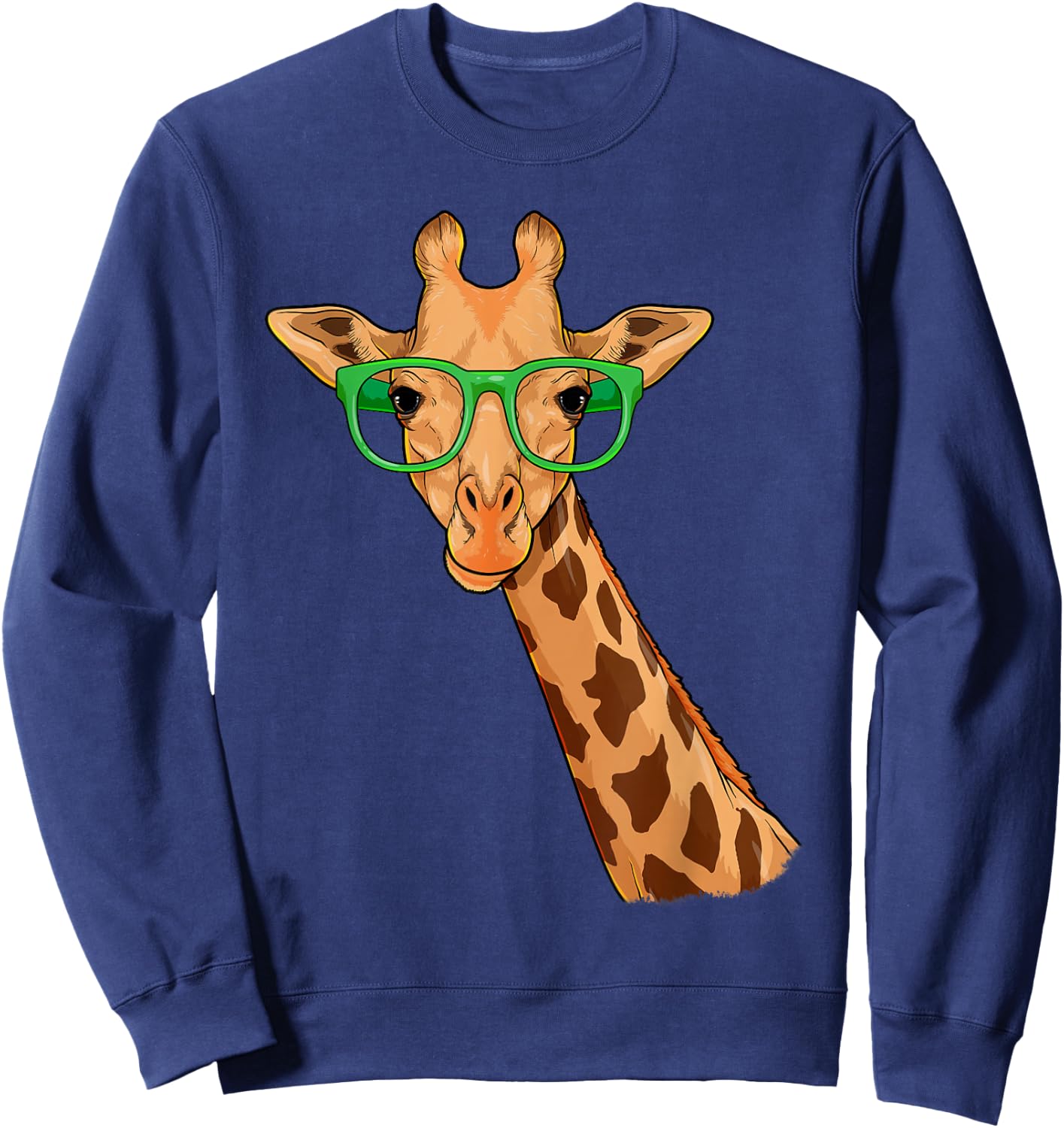 Hipster Giraffe Glasses Funny Zoo Animal African Safari Sweatshirt - Sweatshirt | Navy