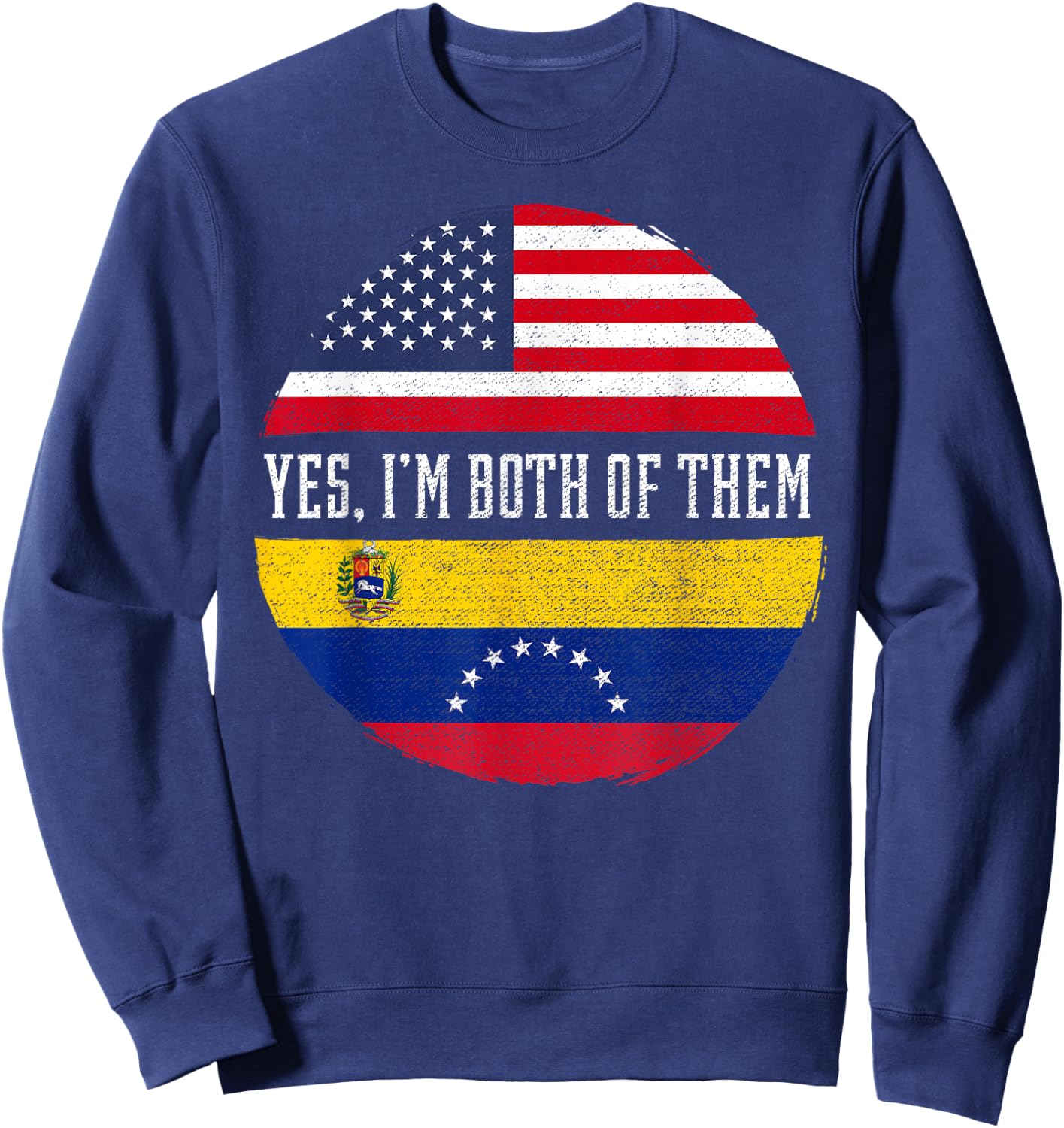 Half American Half Venezuelan USA Flag Venezuela Heritage Kids Men Sweatshirt - Sweatshirt | Navy
