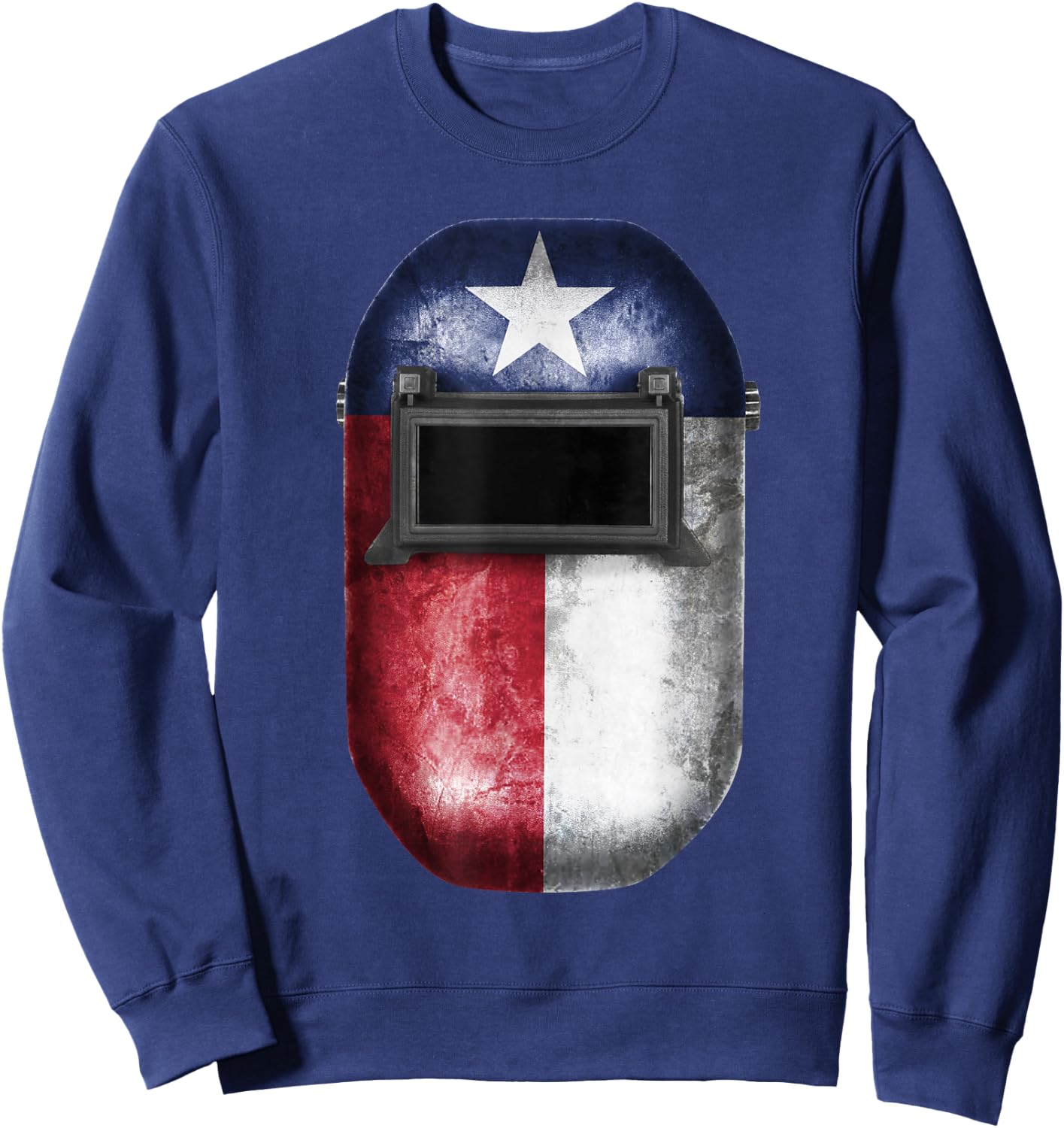 Texas Flag Welders Helmet Cool Welding & Fabricator Gift Sweatshirt - Sweatshirt | Navy