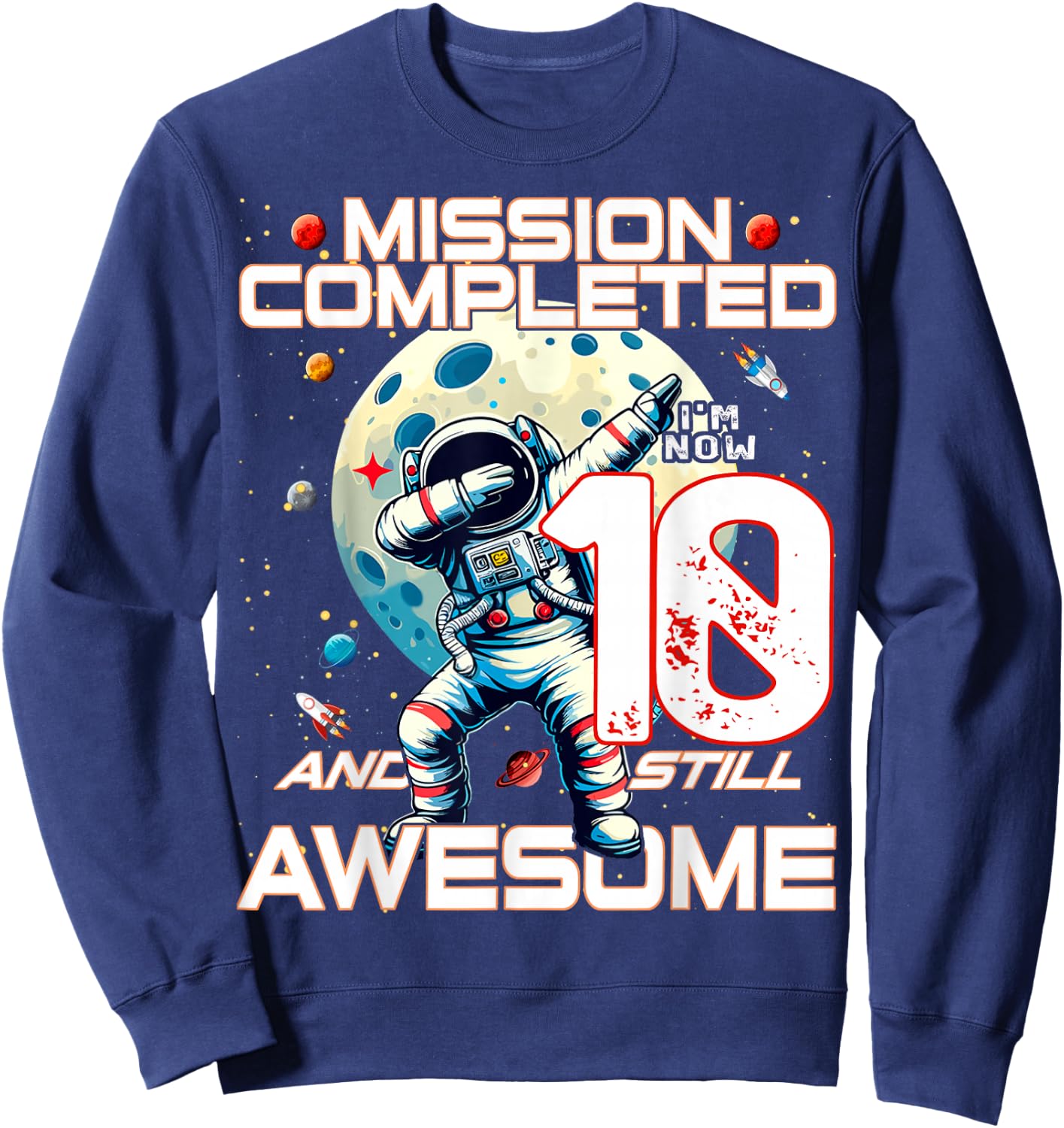 10th Birthday Astronaut Astronomy 10th Year Old Birthday Sweatshirt - Sweatshirt | Navy
