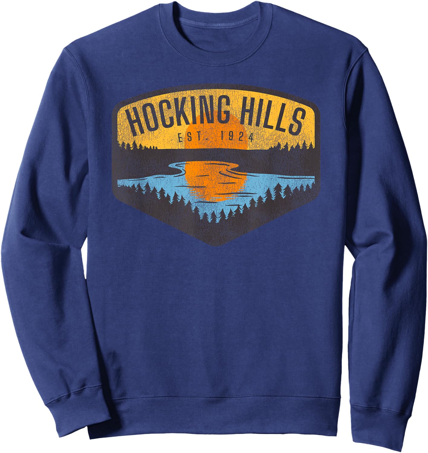 Retro Hocking Hills State Park Souvenir Sweatshirt - Sweatshirt | Navy