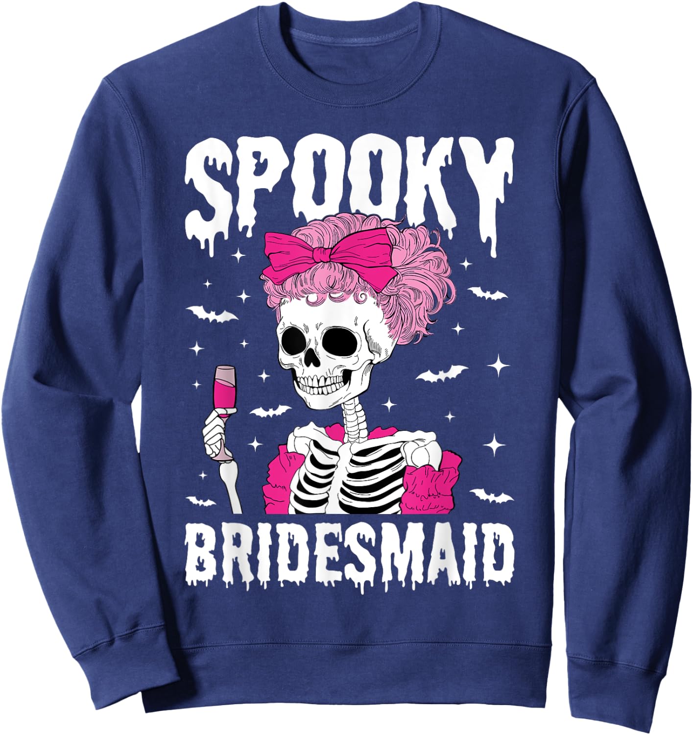 Spooky Bridesmaid Drinking Bachelorette Party Halloween Sweatshirt - Sweatshirt | Navy
