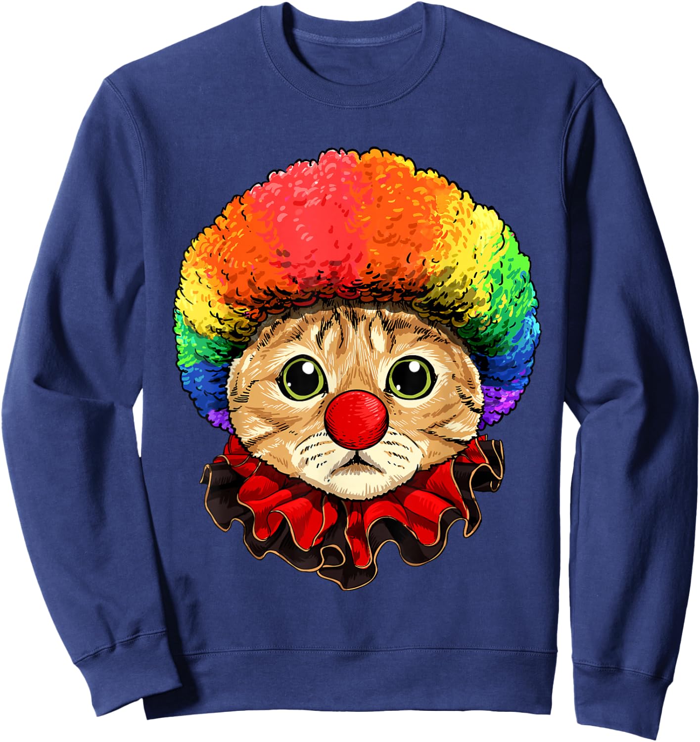 Cat Clown Feline Cat Kitten Circus Sweatshirt - Sweatshirt | Navy