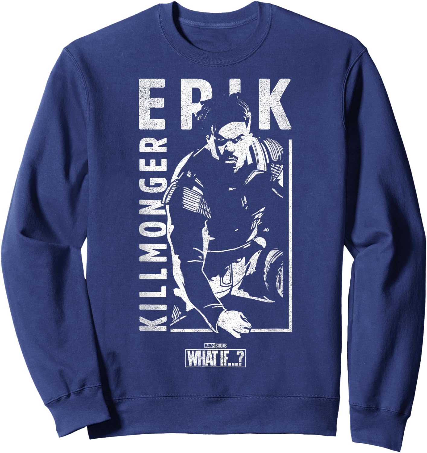 Marvel What If Erik Killmonger Special Ops Poster Sweatshirt - Sweatshirt | Navy