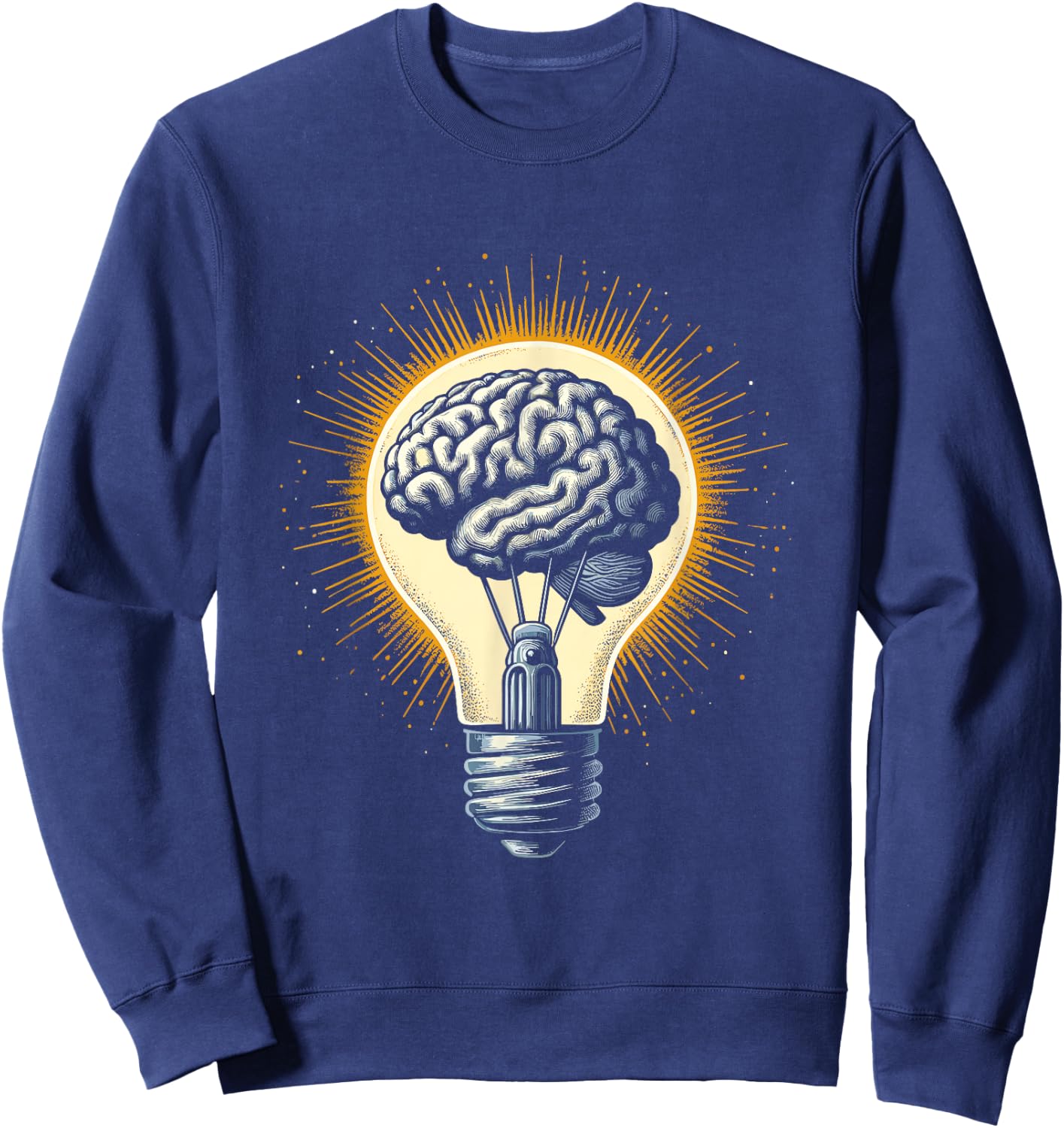 Brain Light Bulb - Inventor Idea Neuroscience Neurologist Sweatshirt - Sweatshirt | Navy